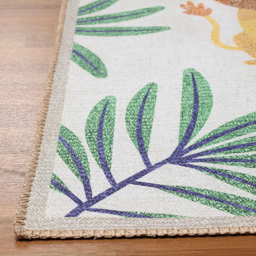 Non-Slip Animal Safari Playroom Rug for Kids - Soft Indoor Play Mat for Nursery, Bedroom & Play Area
