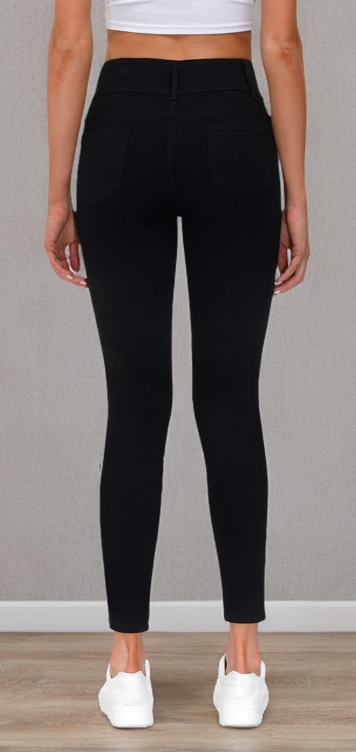 Women's High Waisted Butt Lifting Stretch Skinny Jeans - Ripped Distressed Denim Pants with Button Fly for Juniors | Perfect for Casual Outfits, Date Nights & Streetwear Fashion