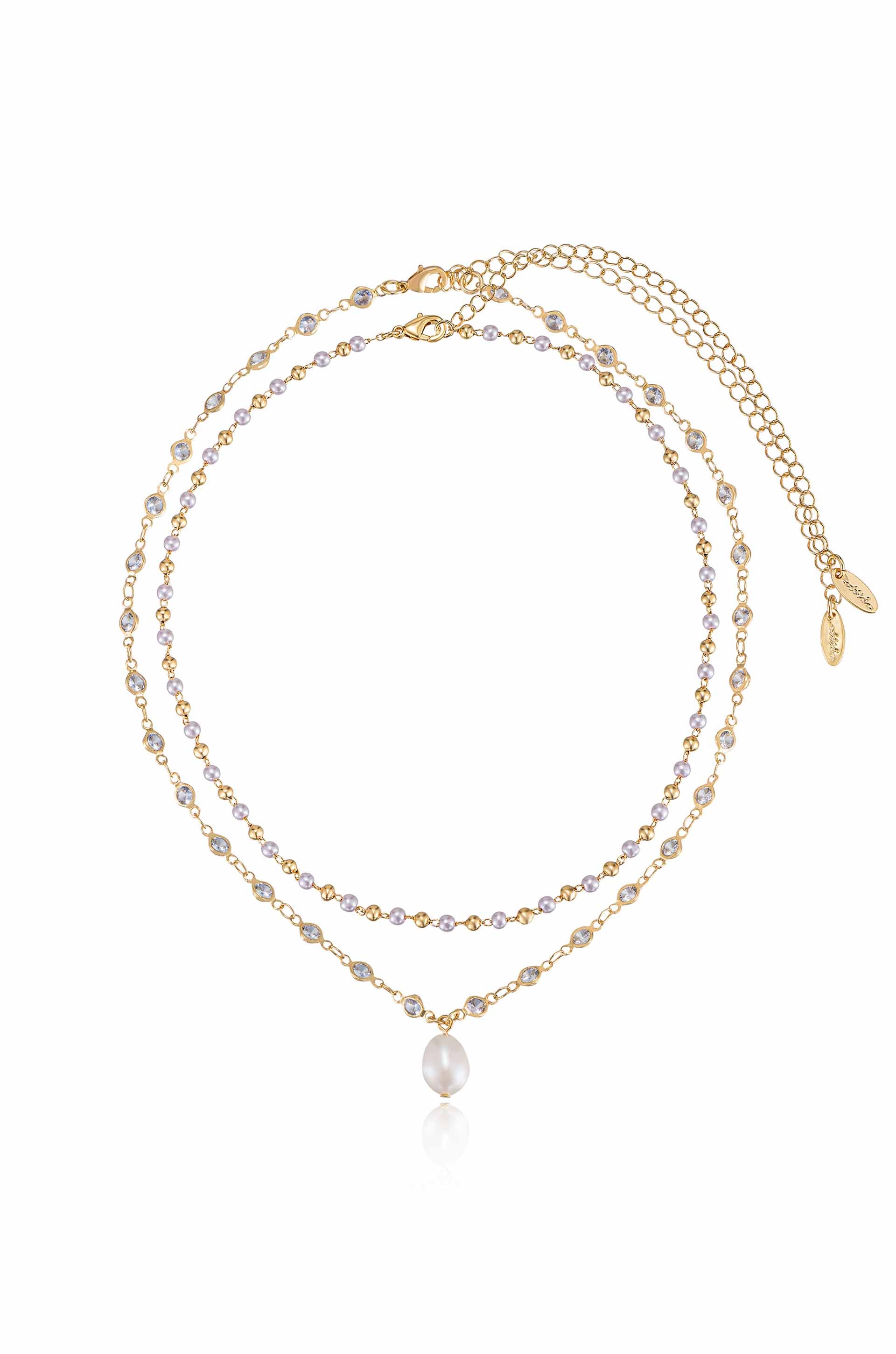 Sparkling Crystal & Ball Chain Necklace Set for Women - Elegant Layered Jewelry Gift for Party, Wedding & Everyday Wear