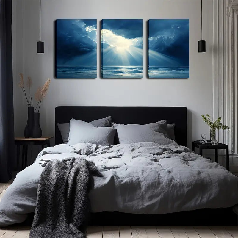 3-Piece Charm of Light Wall Art Set - Framed Canvas 40x60cm (16x24in) - High Quality Print - 100% Australian Made - Ready to Hang - Perfect for Living Room, Bedroom & Office Decor