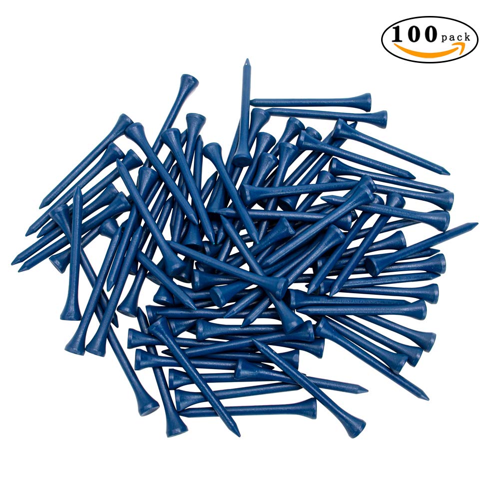 Premium Natural Wood Golf Tees - Pack of 100 (3-1/4