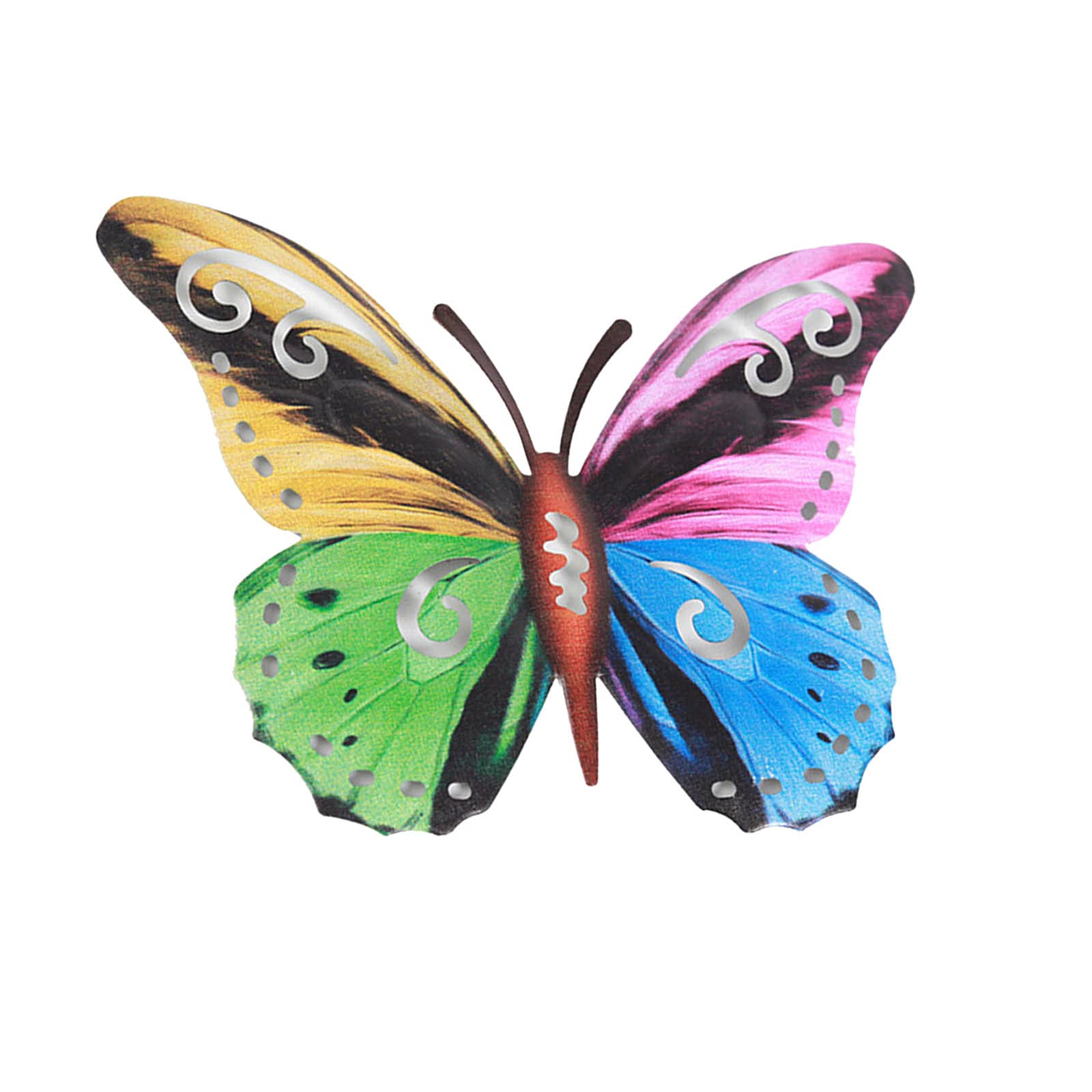 Butterfly Wall Art Decor - Colorful Metal Wall Sculptures for Indoor & Outdoor Spaces - Perfect for Bedroom, Office, Garden & Patio Decorations (Multicolor)