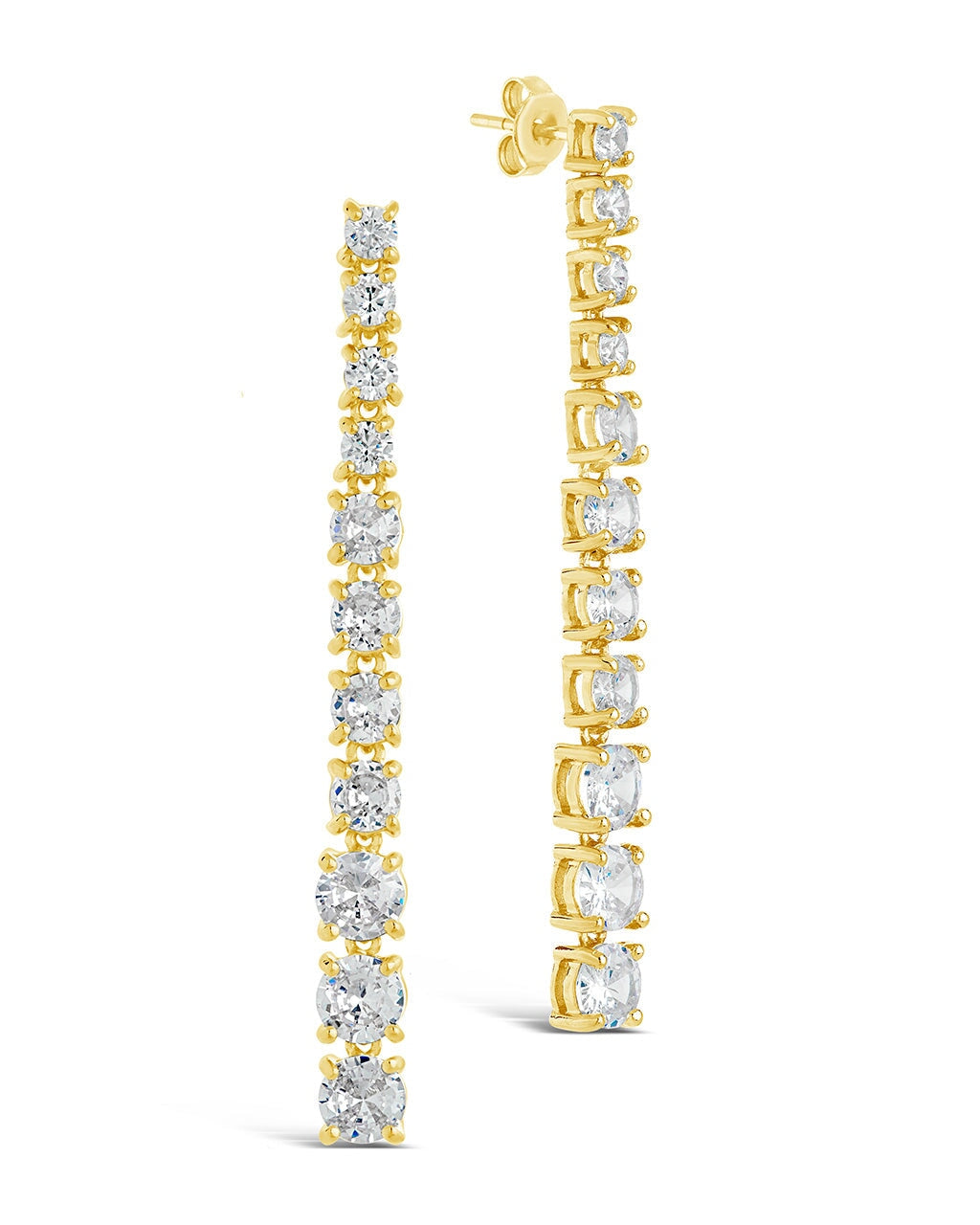 Natasha CZ Drop Stud Earrings for Women - Sparkling Cubic Zirconia Dangle Earrings for Daily Wear & Special Occasions