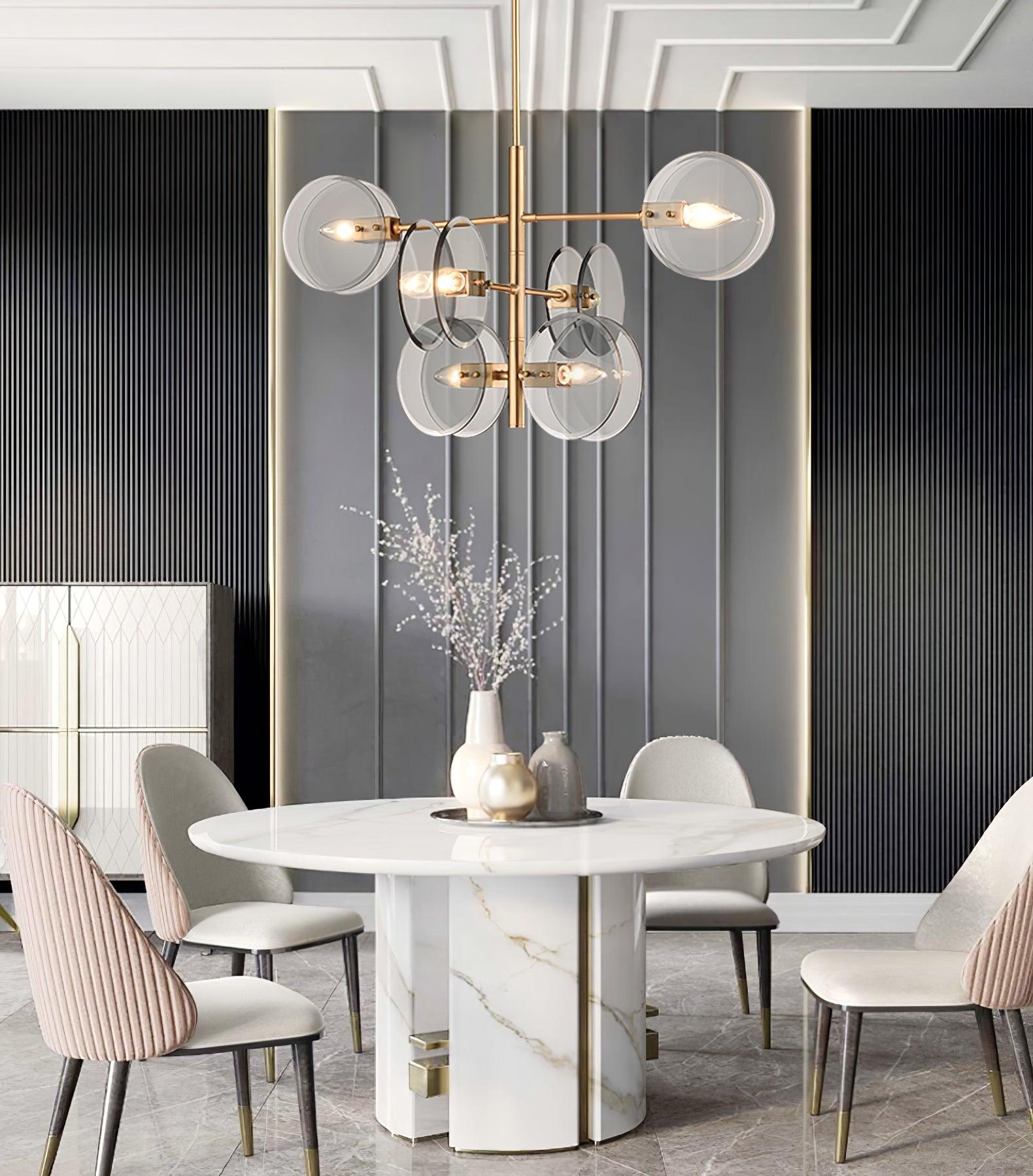 Arteriors Norwich Chandelier - Modern Crystal Ceiling Light Fixture for Dining Room & Living Room Decor | Elegant Lighting for Home & Office Spaces