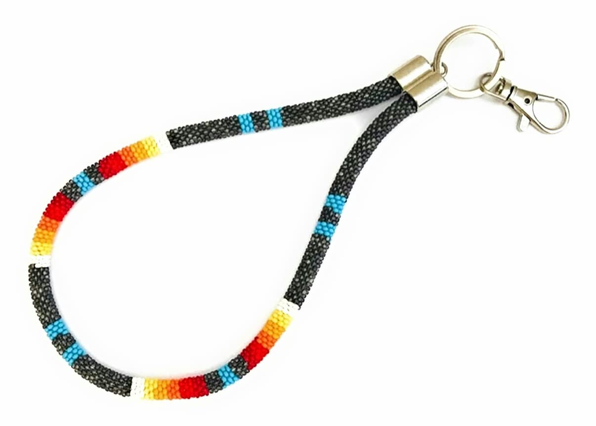 Handmade Native American Style Beaded Keychain - ID Holder, Card Holder, Key Fob, Purse Charm for Women & Men - Perfect for Keys, Wallets, Backpacks & Gifts