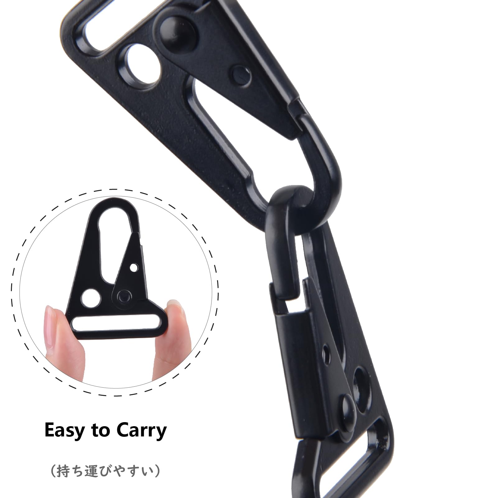 JEELAD Heavy Duty Tactical Carabiner Clip - Spring Loaded Keychain Hook for Outdoor Gear, Backpack, Paracord & Sling - Perfect for Camping, Hiking, Survival Kits & Everyday Carry (EDC)
