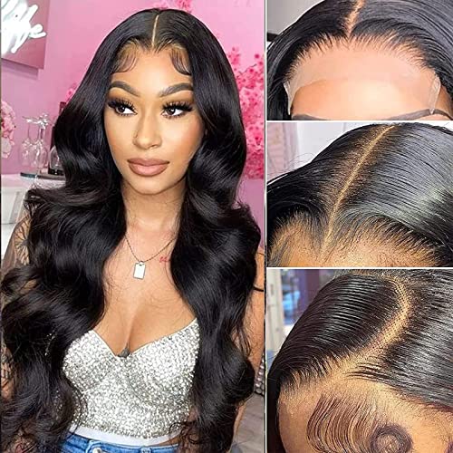 Aaliweya 5x5 HD Transparent Lace Closure Wigs Human Hair - 18 Inch Body Wave 150% Density Pre-Plucked with Baby Hair - Soft, Smooth Natural Black Color for Women | Perfect for Daily Wear, Parties & Special Occasions