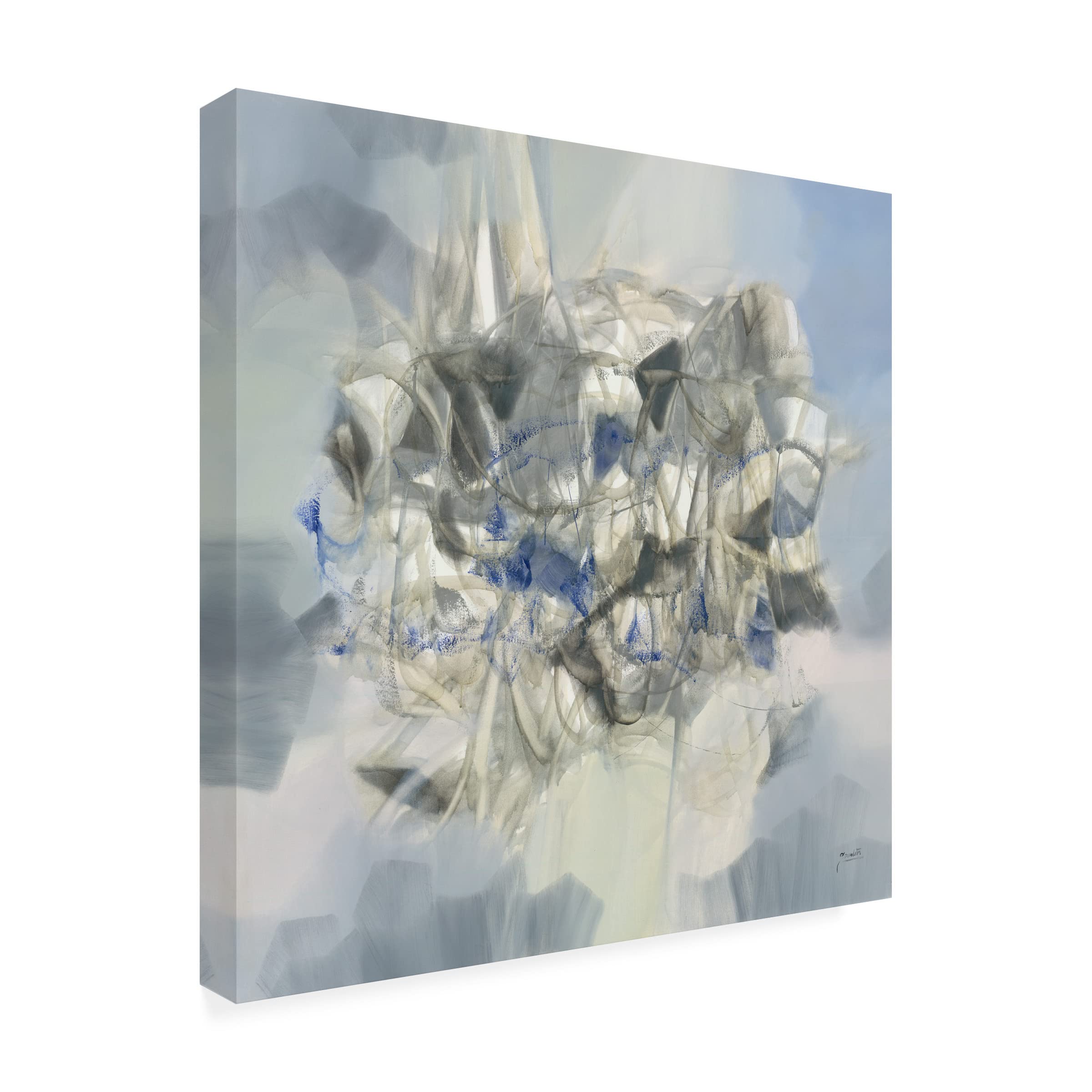Trademark Fine Art 'Silver Crystal' Canvas Art by Zavaleta - Modern Abstract Wall Decor for Living Room, Bedroom & Office