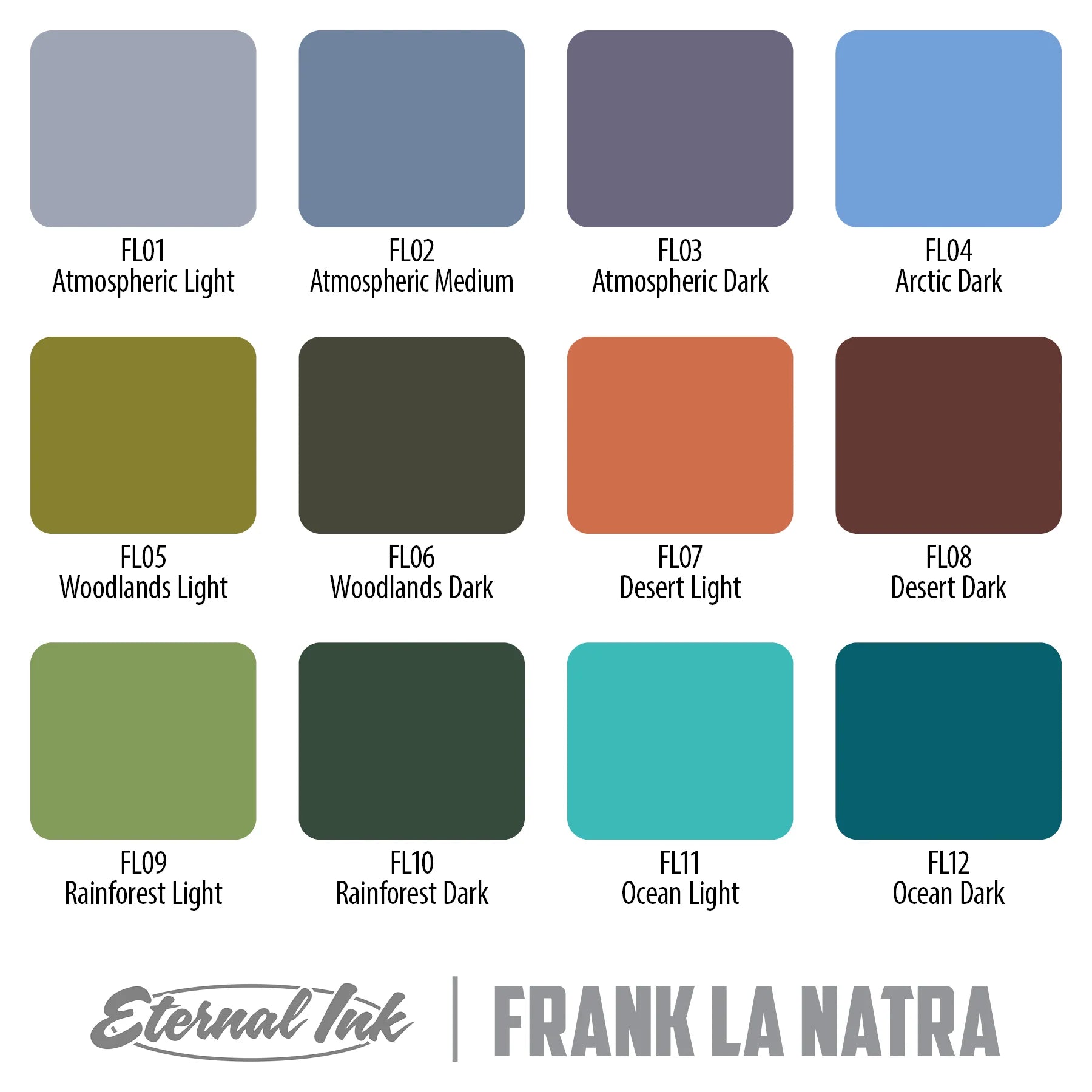 Eternal Tattoo Ink - Frank La Natra Atmospheric Landscapes Professional Tattoo Ink Set | Vibrant Colors for Realistic Nature Tattoos & Body Art