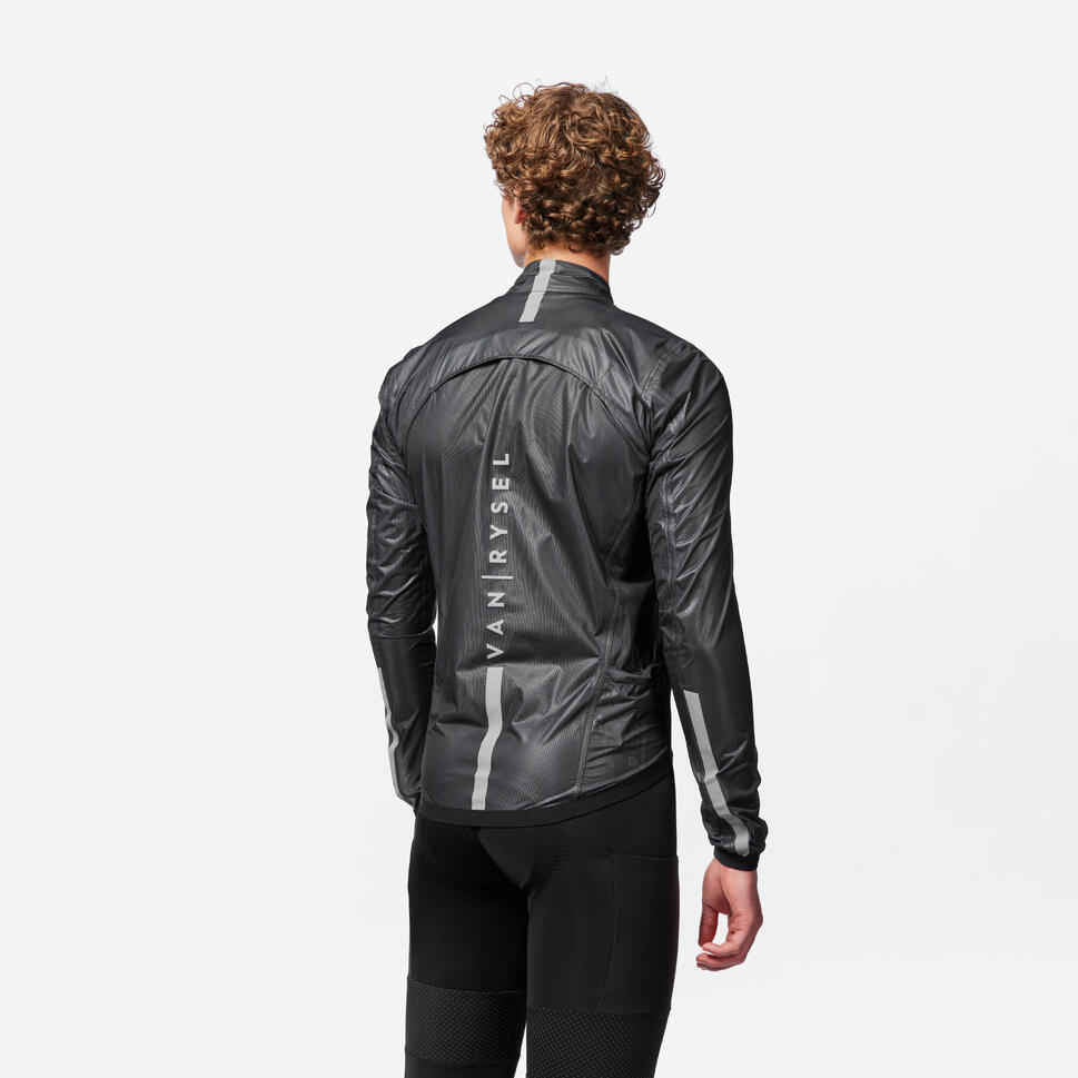 Van Rysel Men's Ultralight Waterproof Cycling Jacket - Breathable Windproof Bike Jacket for Outdoor Sports & Commuting - Perfect for Road Cycling, Mountain Biking & Urban Commute