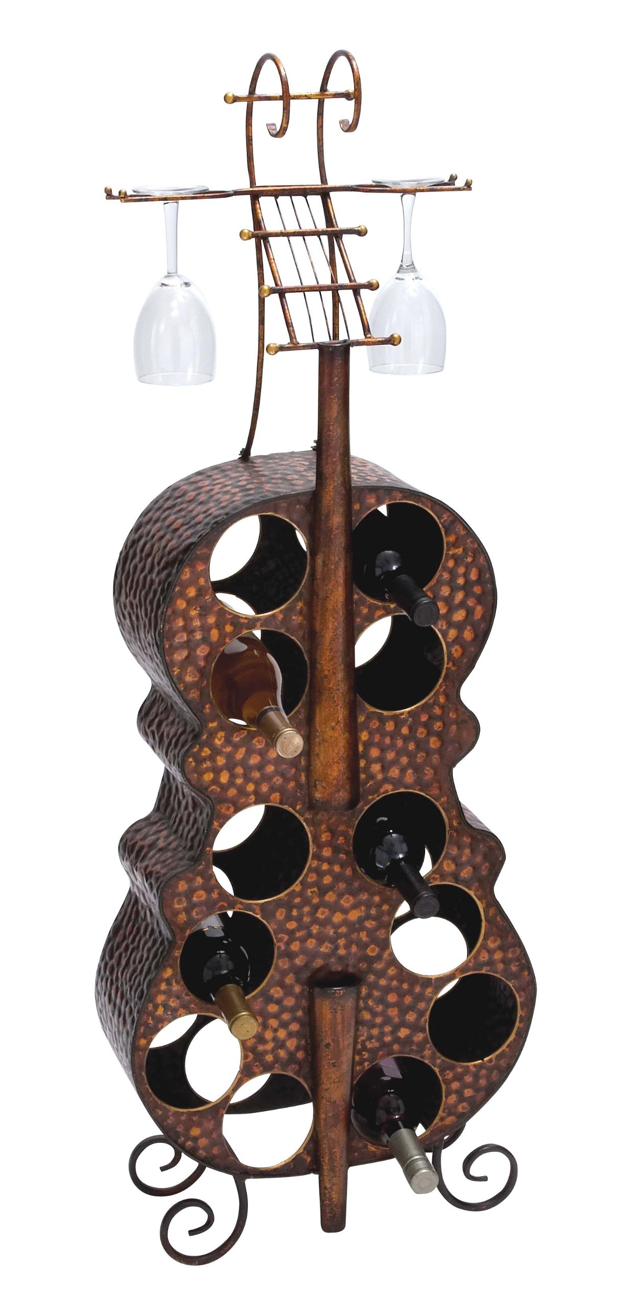 12 Bottle Wine Rack - Sturdy Wooden Cello Wine Bottle Holder for Kitchen, Dining Room, or Wine Cellar Storage & Display