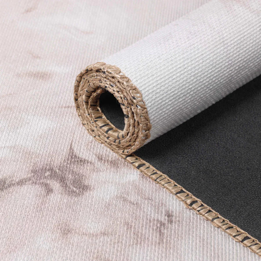 Yuma Abstract Marble Pattern Non-Slip Indoor Area Rug & Runner - Perfect for Living Room, Bedroom, or Hallway Decor