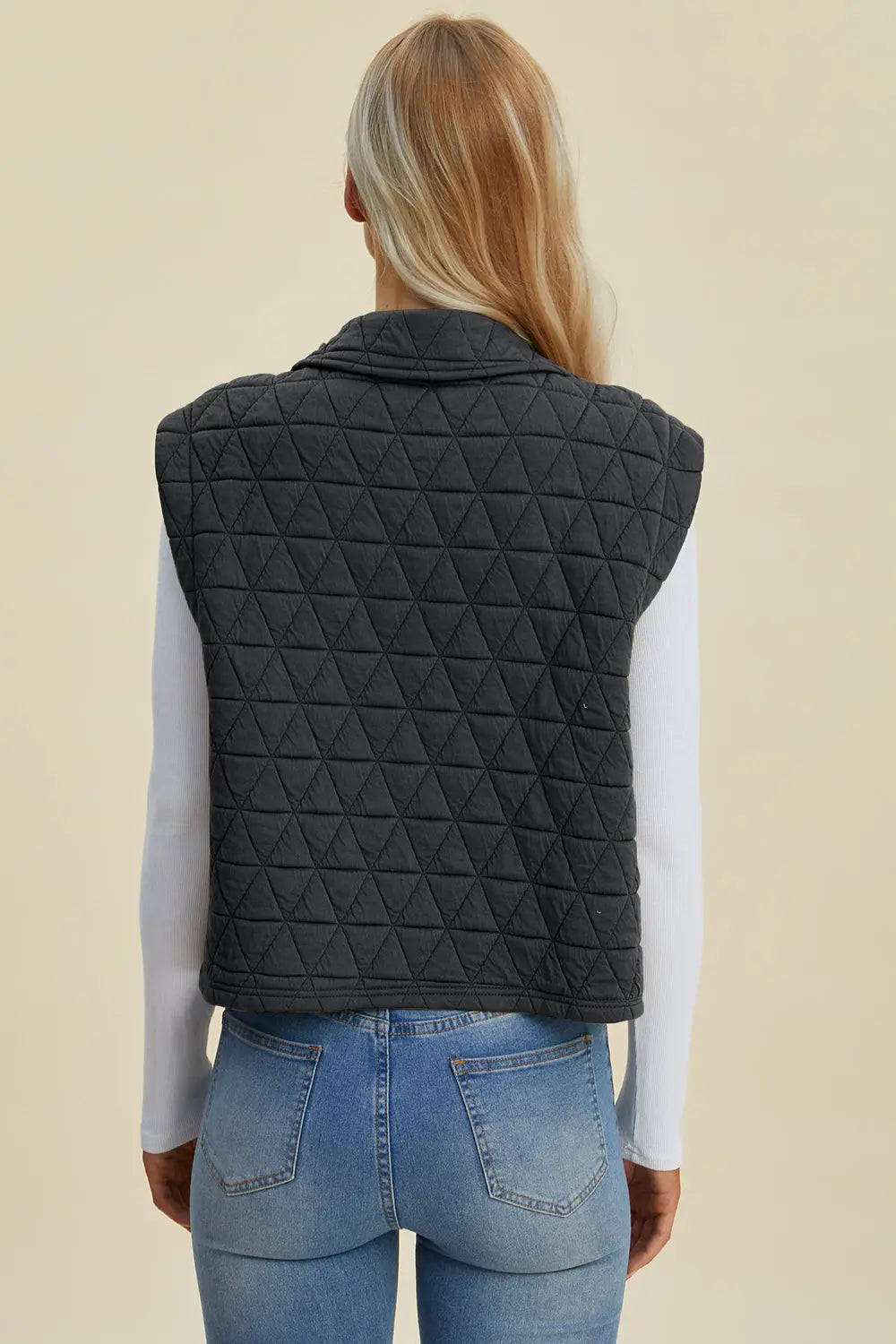 Men's Double Take Full Size Pocketed Textured Snap Down Vest Coat - Lightweight Layering for Outdoor Work & Casual Wear