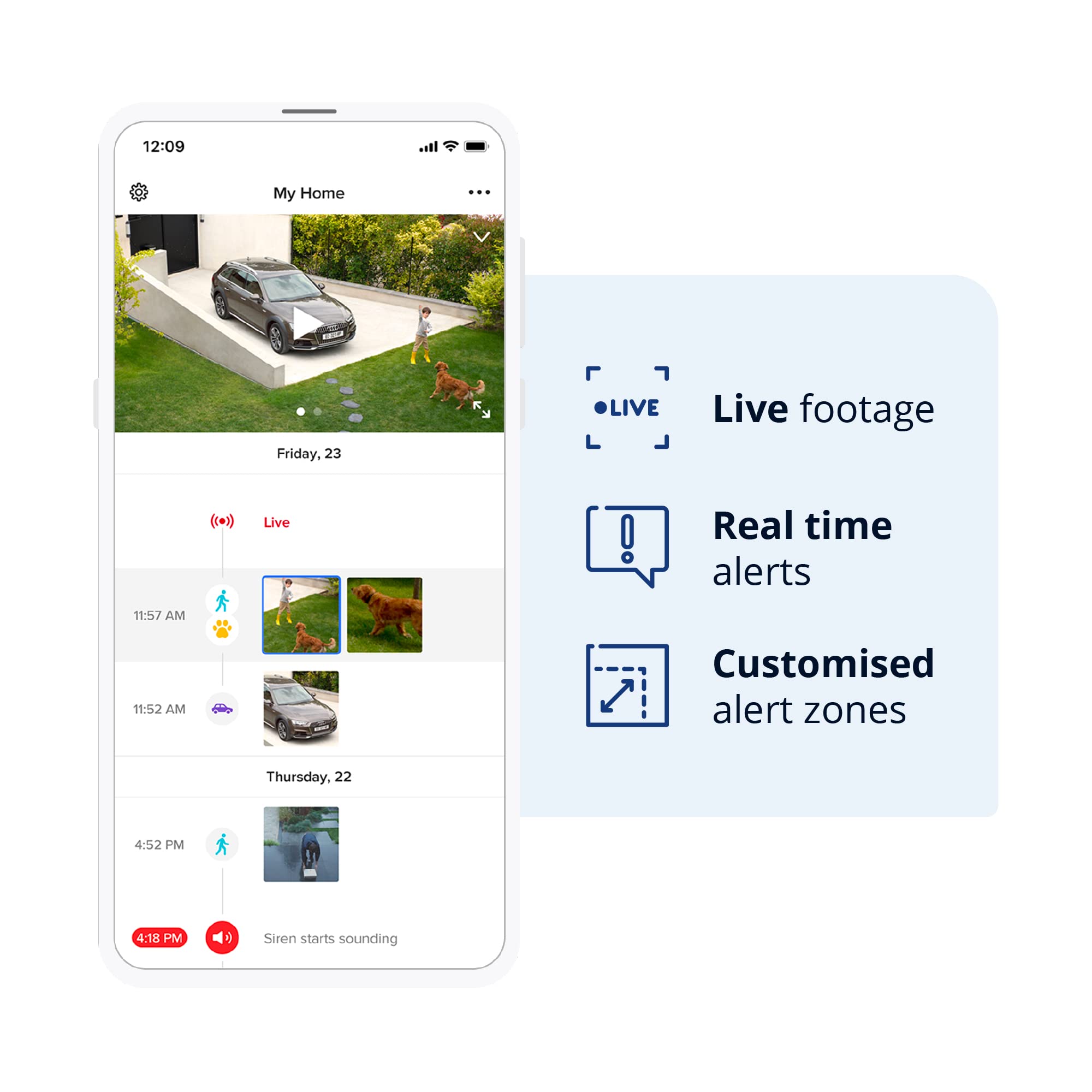 Netatmo Smart Outdoor Security Camera with 105dB Siren, Wi-Fi, Floodlight, Motion Detection & Night Vision - No Monthly Fees - Weatherproof Home Security for Front Door, Backyard & Garage