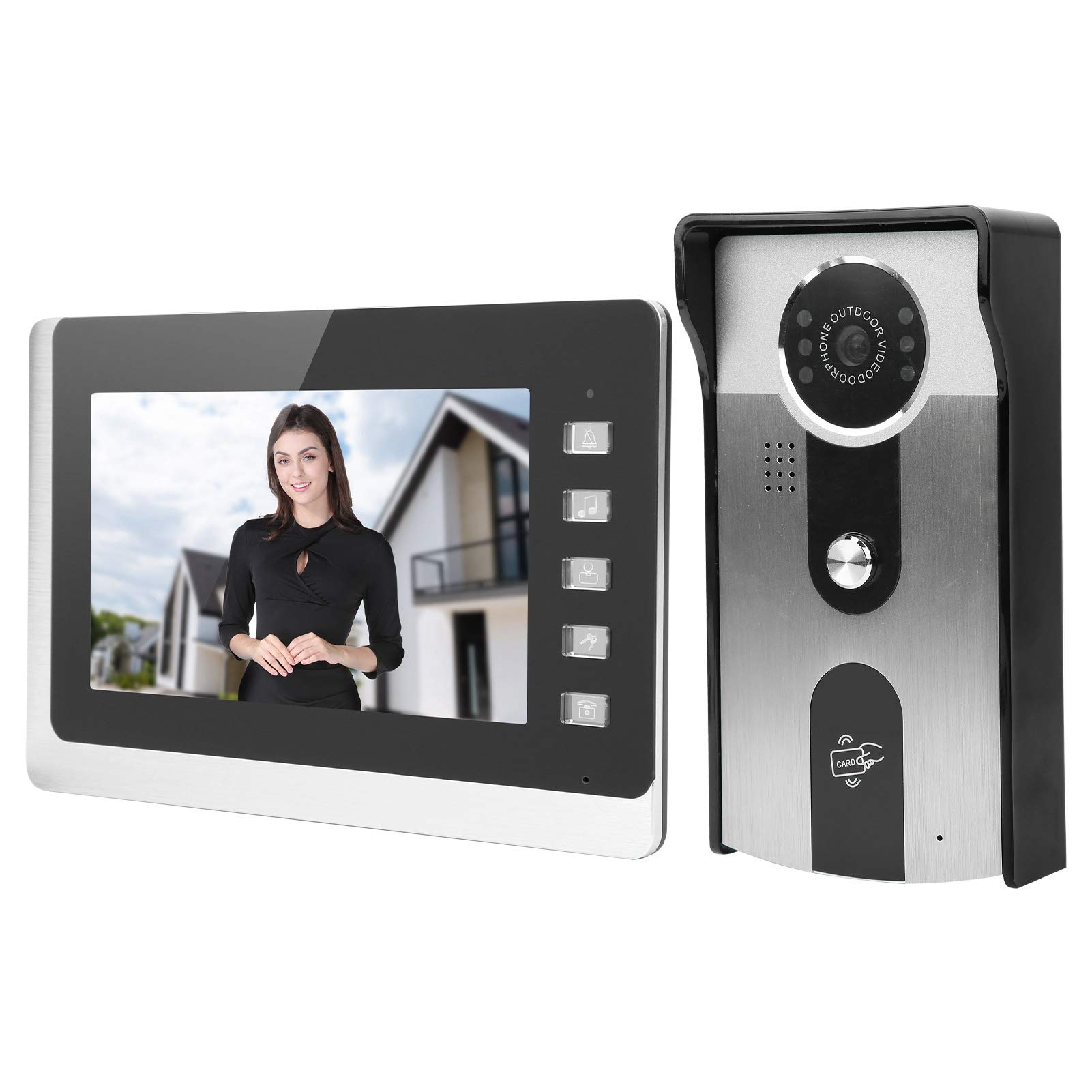 7-Inch Video Doorbell Camera with 2-Way Audio, Night Vision, TFT Display & Rainproof Design - Wired Door Phone System (100-240V, AU Plug) - Perfect for Home Security, Apartment Intercom & Smart Entry Control