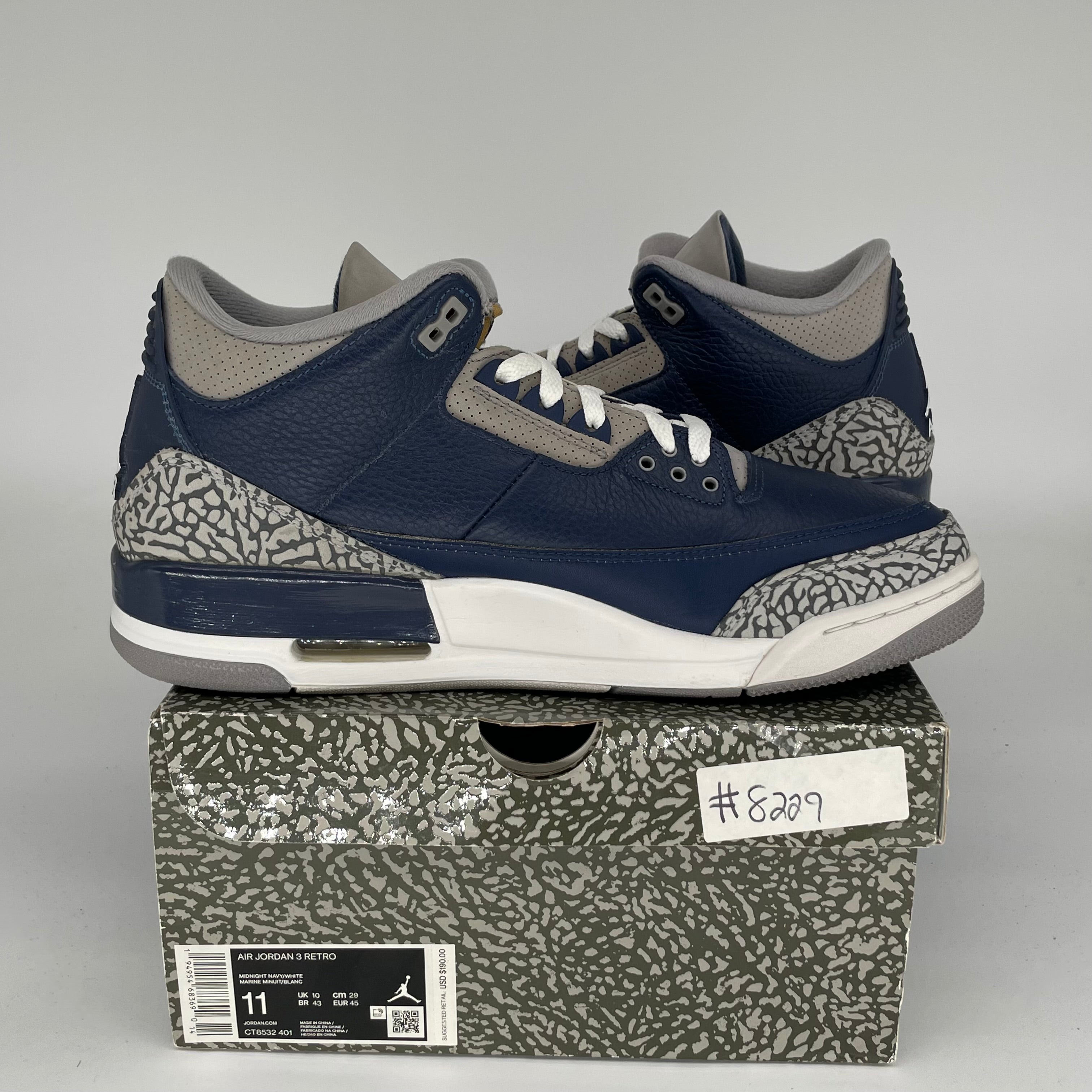 AIR JORDAN 3 GEORGETOWN Basketball Shoes Men's Size 11 - Retro Style Sneakers CT8532-401 | Perfect for Streetwear, Casual Outfits & Basketball Games