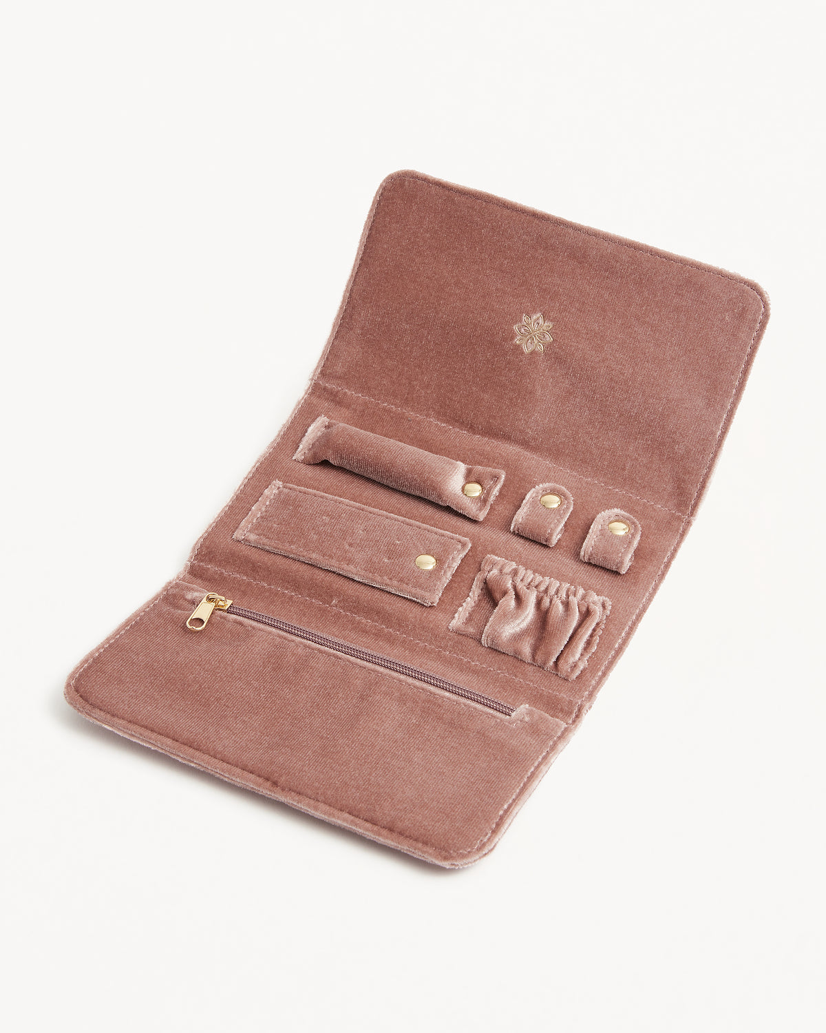Soft Travel Jewelry Roll Organizer - Dusty Rose Pouch for Necklaces, Rings & Earrings | Perfect for Vacations, Business Trips & Gift Giving