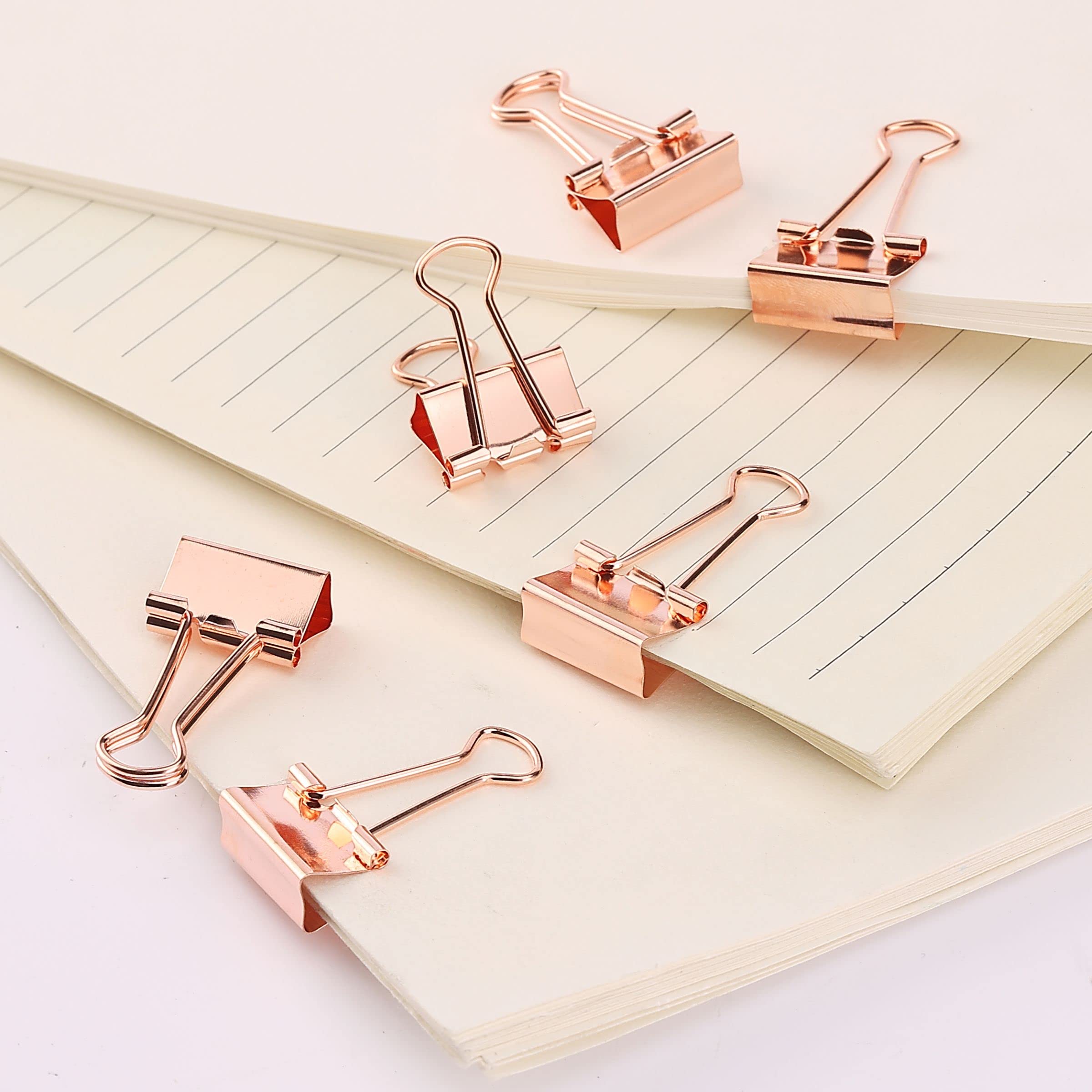 Mr. Pen- 50 Pack Rose Gold Small Binder Clips (0.75 Inch) - Mini Office Paper Clips for Organizing Documents, School Supplies, Craft Projects & Bulletin Boards