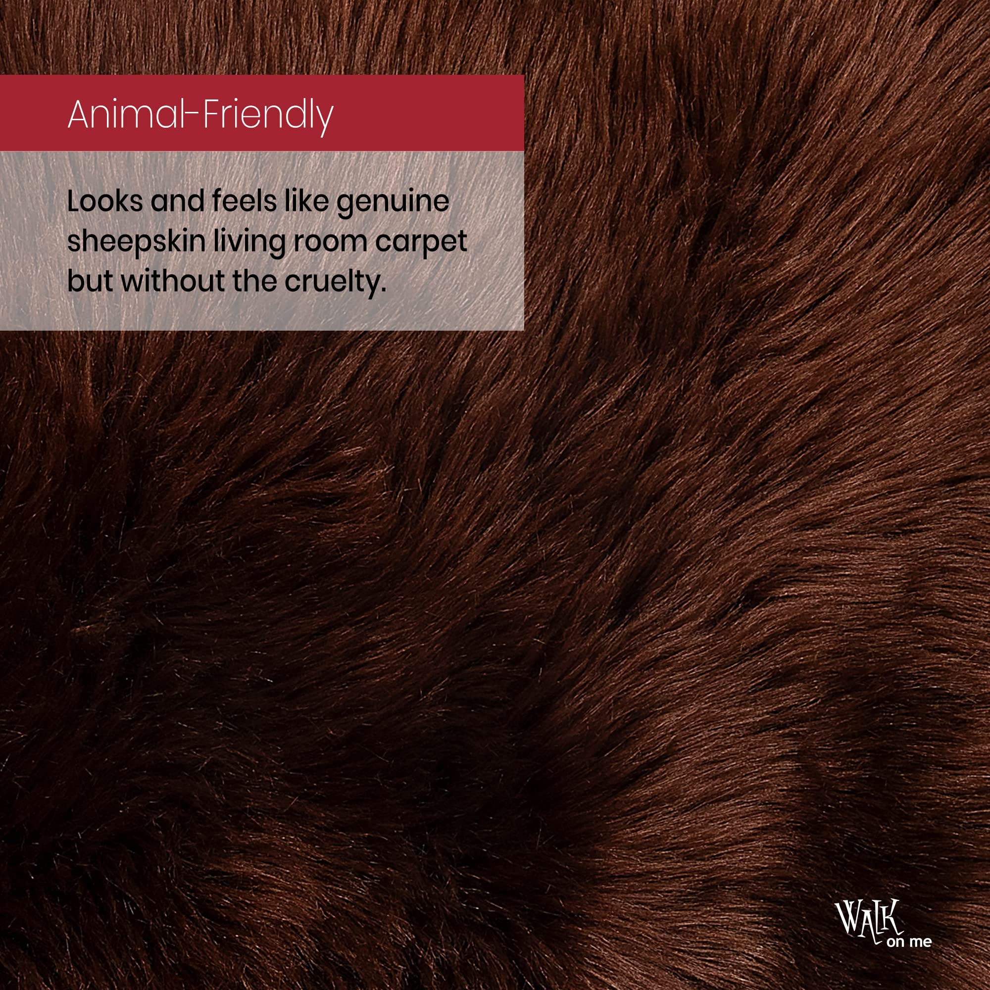 Luxury Soft Faux Fur Rug - Premium Sheepskin Shaggy Area Rug for Living Room, Bedroom, Nursery & Kids Room - Non-Slip Backing & Machine Washable - Home Decor Accent - Perfect for Cozy Floor Seating & Stylish Interior Design (Brown, 4'x6' Rectangle)