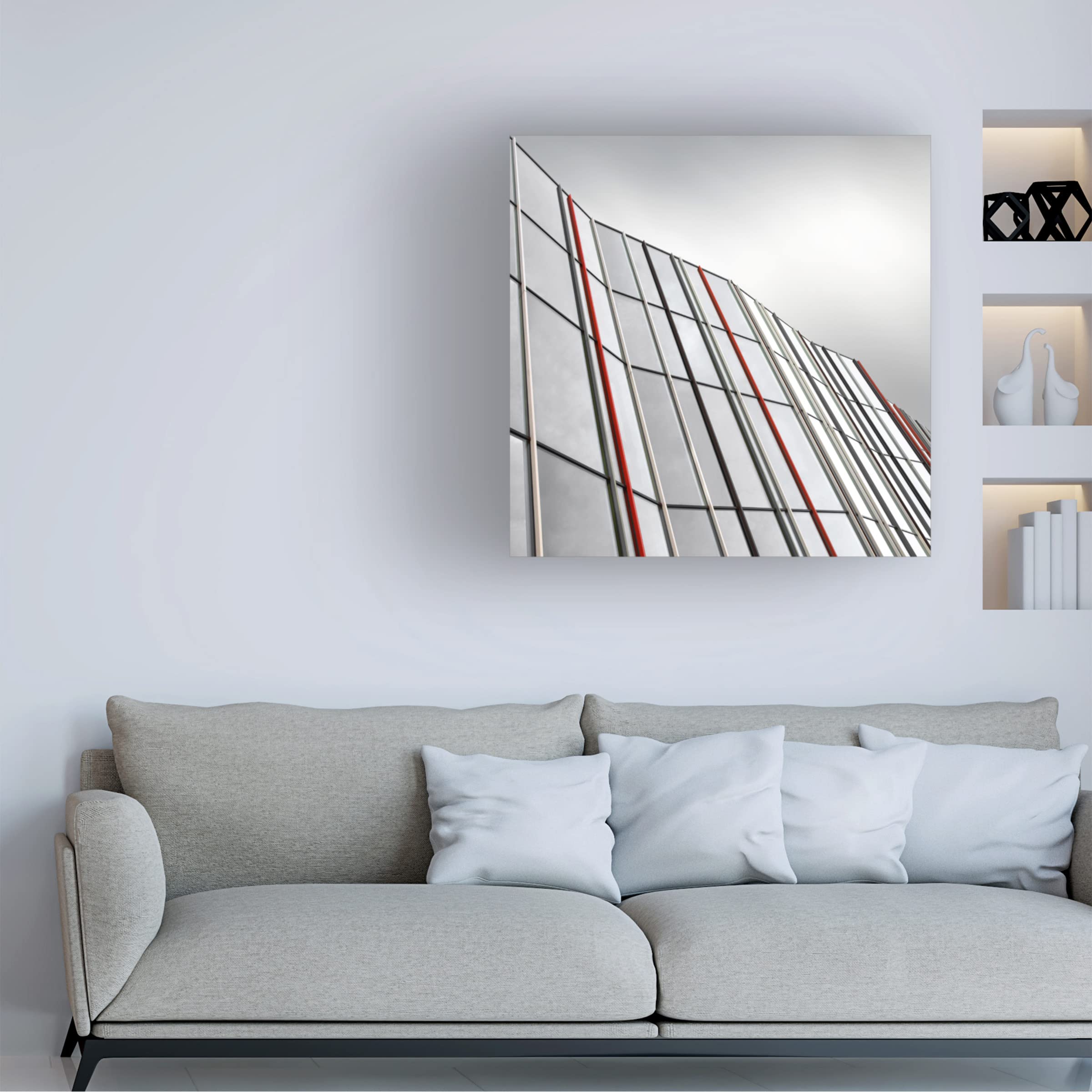 Gilbert Claes 'Silver Wall' Canvas Art Print - Modern Abstract Wall Decor for Living Room, Bedroom & Office | Trademark Fine Art Collection