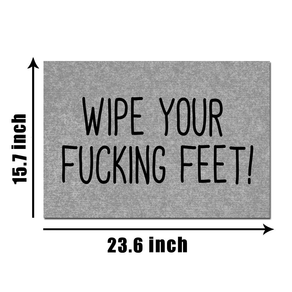 Jackey&Smith Welcome Doormat - Non-Slip Entryway Rug for Front Door, Outdoor & Balcony Use - 23.6x15.7 Inch Felt Fabric Floor Mat - Perfect for Home, Office & Apartment Entrance