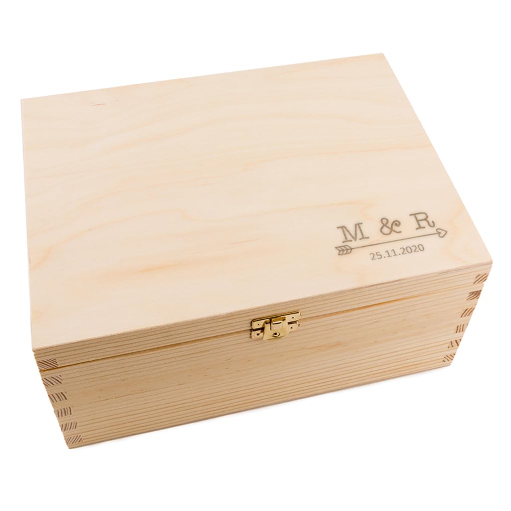 Personalized Keepsake Memory Box for Couples - Custom Initial Engraved Wedding Gift Box - Unique Anniversary & Engagement Gift for Him & Her - Perfect for Storing Love Letters, Photos & Special Mementos