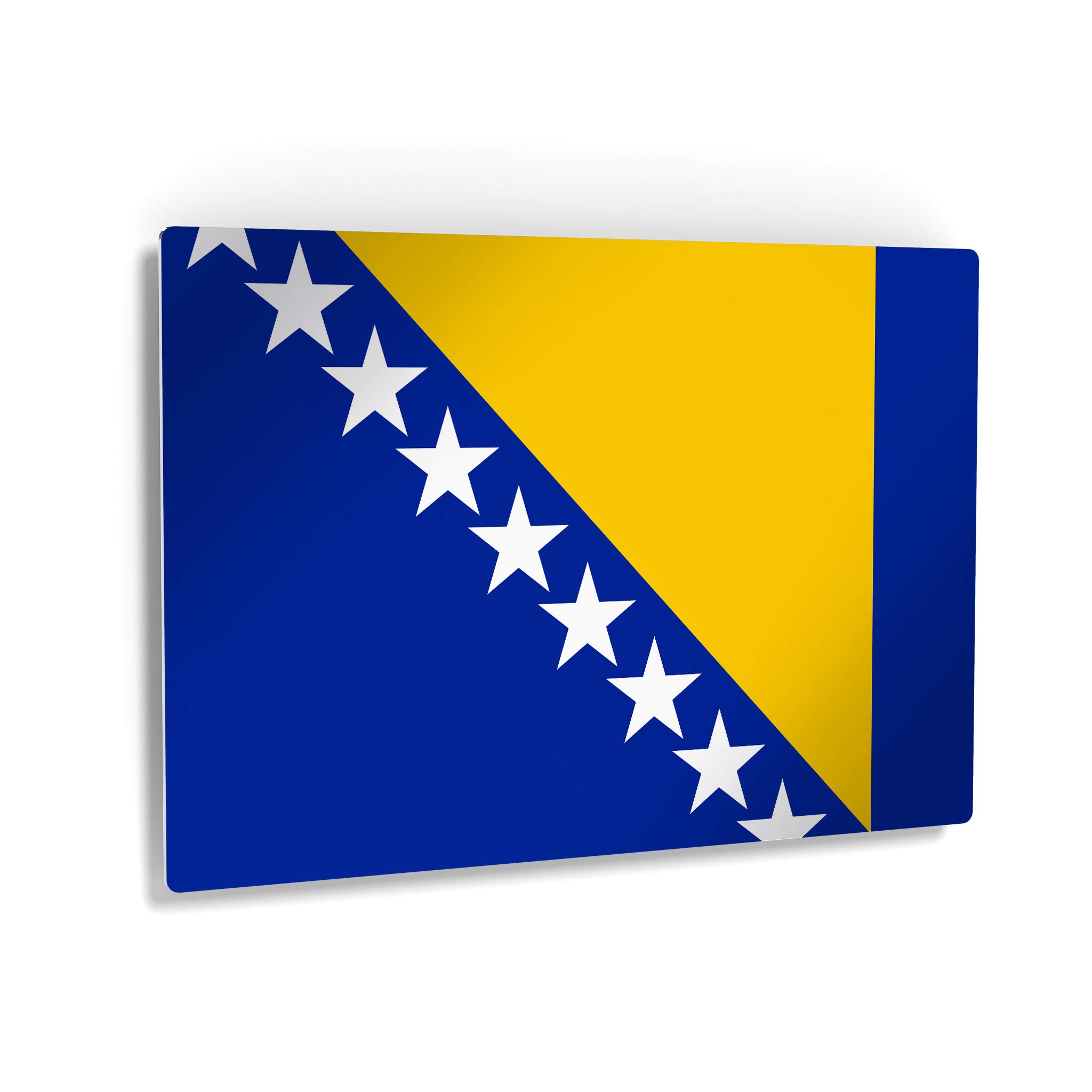 Bosnia Flag Metal Wall Art Print - 24x36 Inches, Ready to Hang, Made in USA | Modern Home & Office Decor for Living Room, Dorm, Bedroom, Kitchen, Man Cave, Sports Club & Bar | Patriotic Gift & Unique Wall Decor Idea