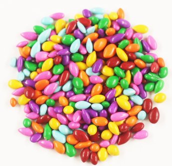 Scott's Cakes Rainbow Mix Chocolate Covered Sunflower Seeds - 1lb Resealable Candy Cane Bag | Party Favors, Holiday Gifts & Healthy Snacks for Office, School & Movie Nights