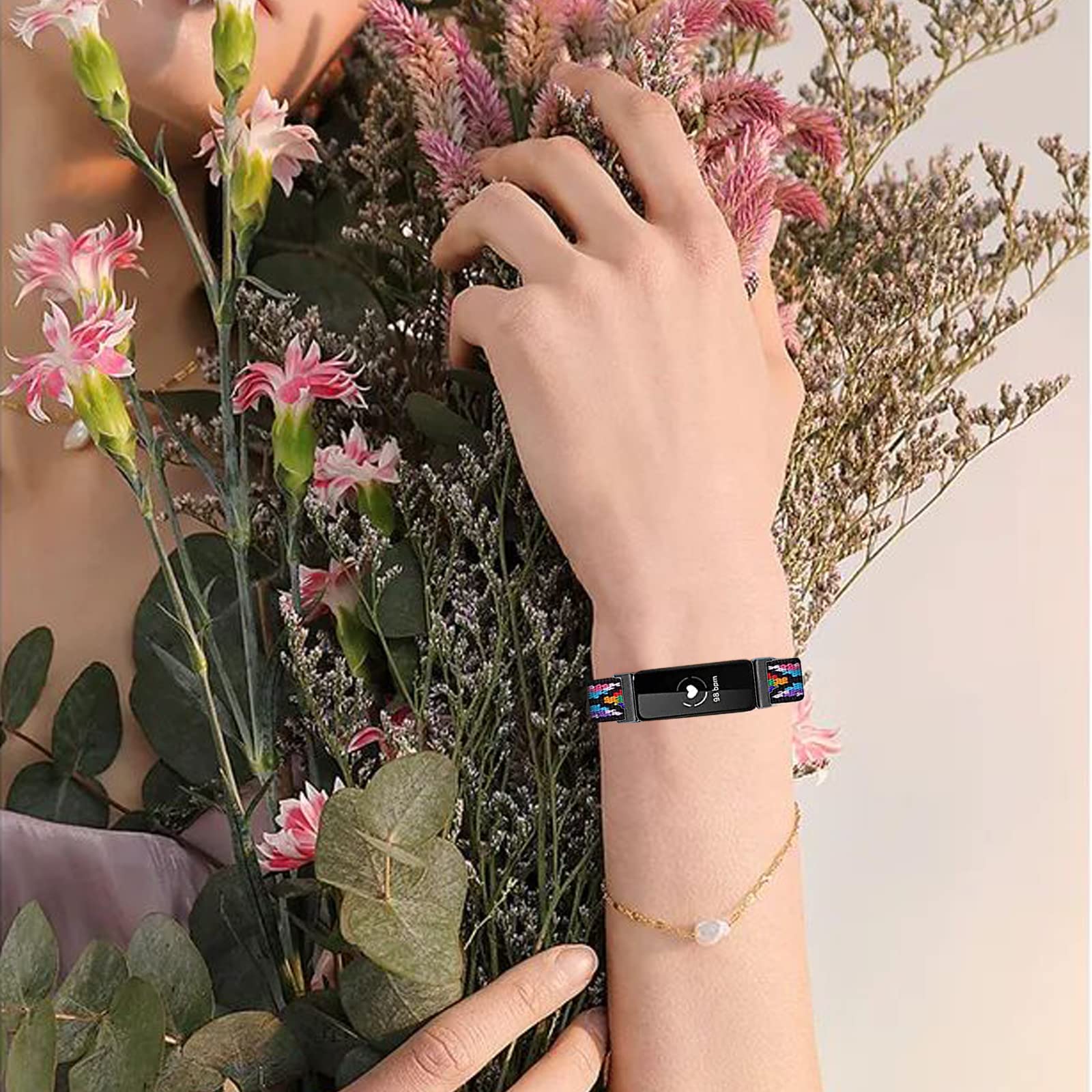 3-Pack Elastic Nylon Replacement Bands for Fitbit Inspire 2/HR/Ace 2 - Soft Adjustable Solo Loop Watch Straps for Women & Men - Perfect for Workouts, Running & Daily Fitness Tracking