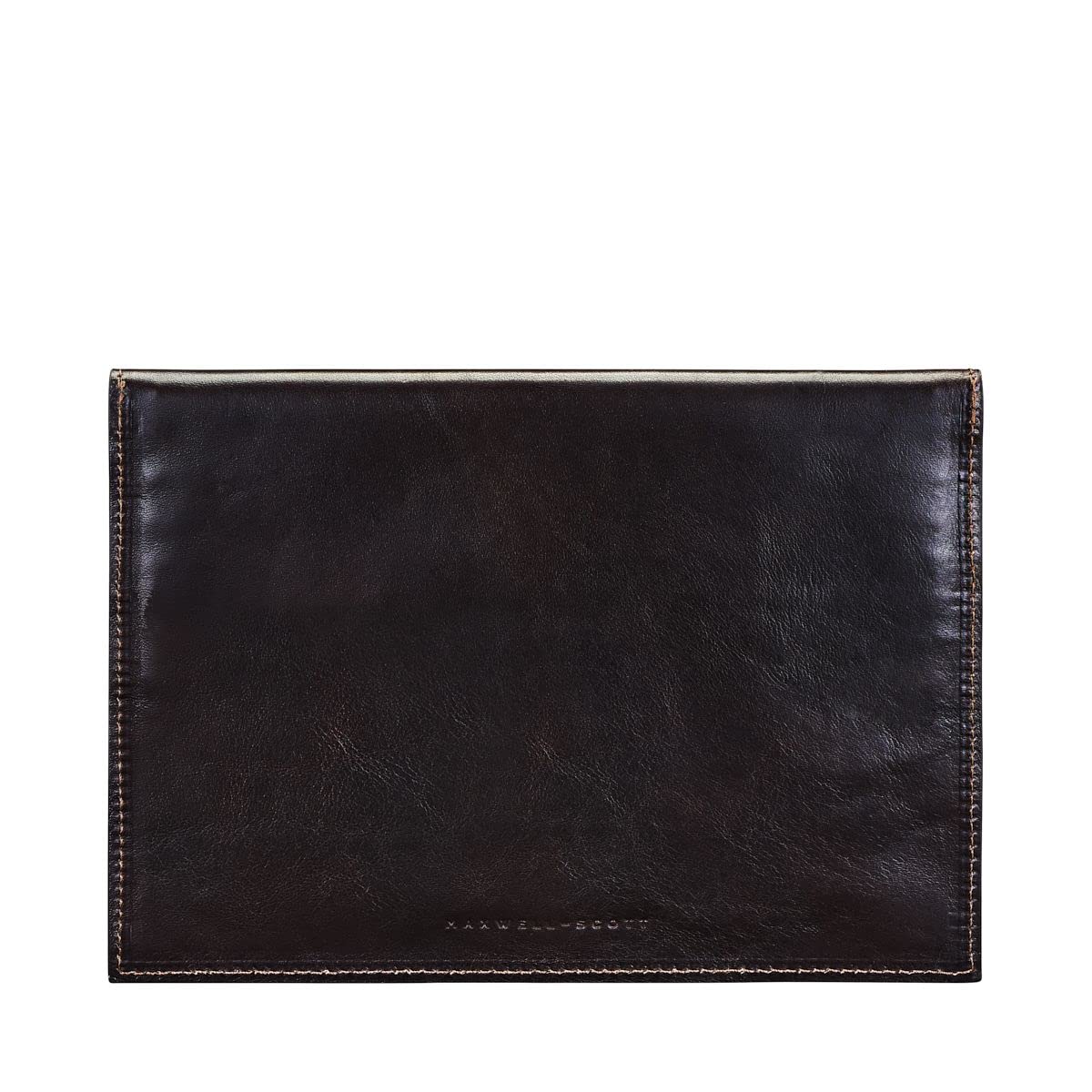 Maxwell Scott Women's Luxury Leather Travel Clutch Wallet - RFID Blocking, Multiple Credit Card Slots & Document Organizer - Ortona Dark Brown - Perfect for Business Trips, Office & Everyday Use