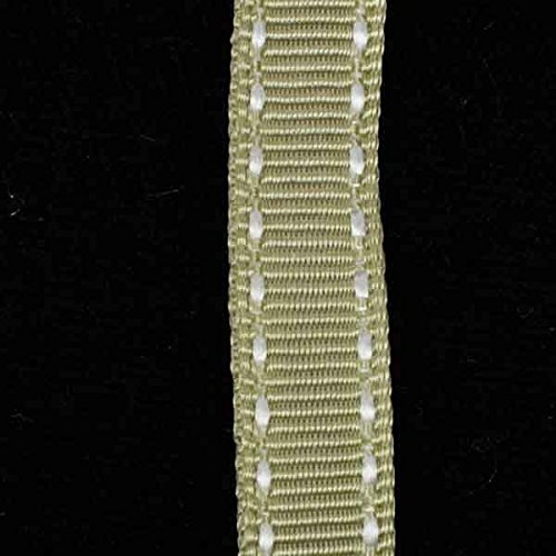 Premium Green Grosgrain Ribbon with Stitched Edge & Wire - 9.5mm x 40m (44 Yards) - Perfect for Gift Wrapping, DIY Crafts, Scrapbooking & Wedding Decorations