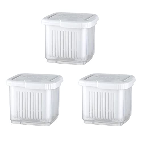 Fresh Food Storage Containers for Fridge - Airtight Fruit Containers with Lid & Removable Drain Basket - Perfect for Strawberries, Cherries, Berries & More - Ideal for Meal Prep, Snack Storage & Keeping Produce Fresh Longer