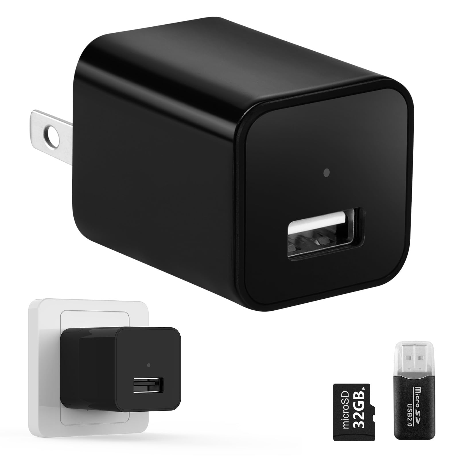 1080P Hidden Spy Camera with Motion Detection - No Audio Video Recording - Mini Covert Nanny Cam for Home Security - Includes 32GB Micro SD Card - Perfect for Indoor Monitoring, Baby Watching & Office Surveillance