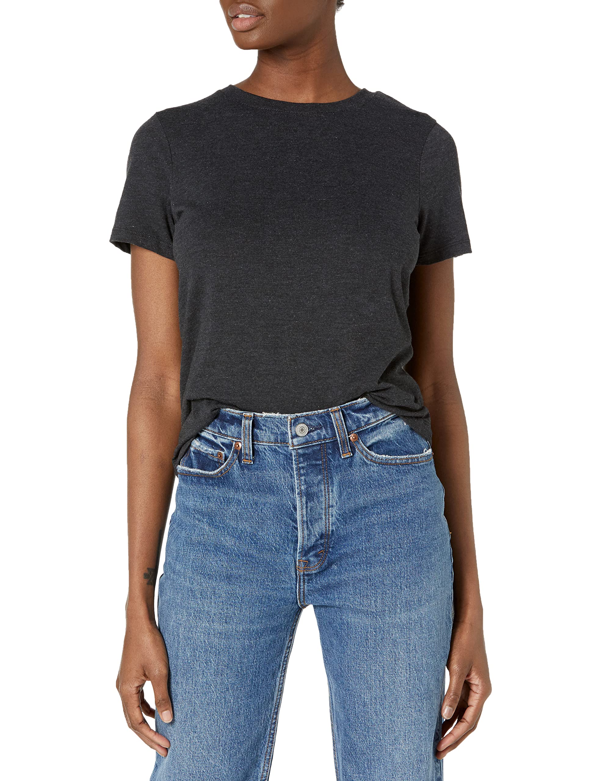 Soft Modal Tri-Blend Women's Crewneck Tee - Comfortable Alternative Shirt for Casual Wear, Layering & Everyday Outfits