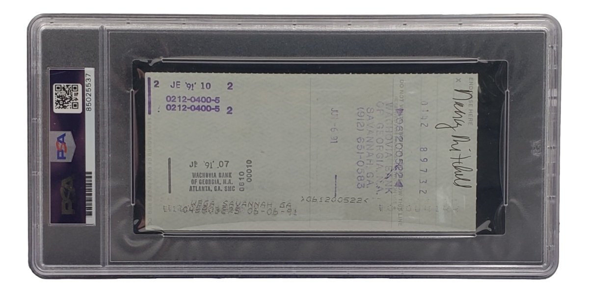 Authentic Bobby Thomson New York Giants Signed Bank Check with PSA/DNA Certification 85025537 - Perfect for Sports Memorabilia Collectors and Baseball Fans