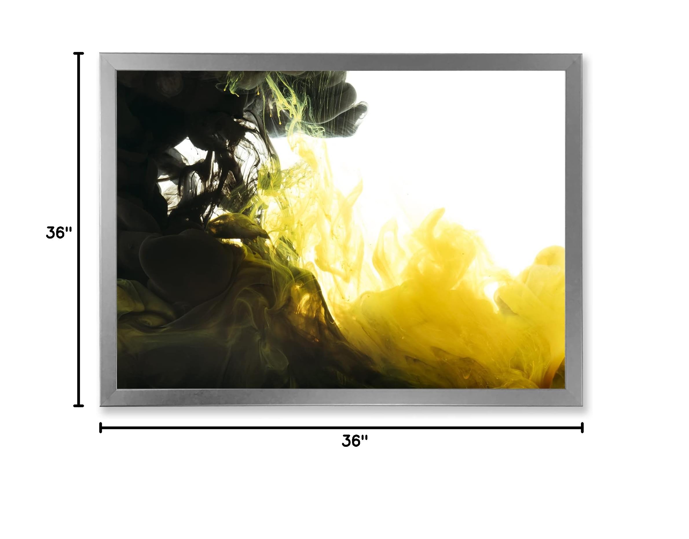 Abstract Black and Yellow Modern Framed Wall Art - Contemporary Home & Office Decor for Living Room, Bedroom or Workspace