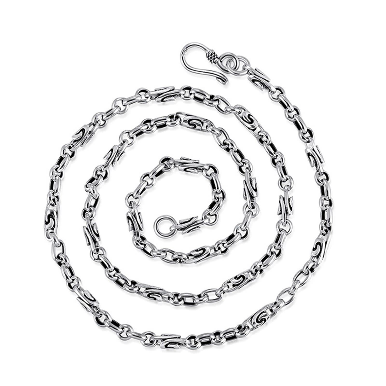Gothic Men's Necklace - 4mm Chunky Sterling Silver Chain with Pendant, 20 Inch Gothic Jewelry for Men | Perfect for Gothic Fashion, Punk Style & Everyday Wear