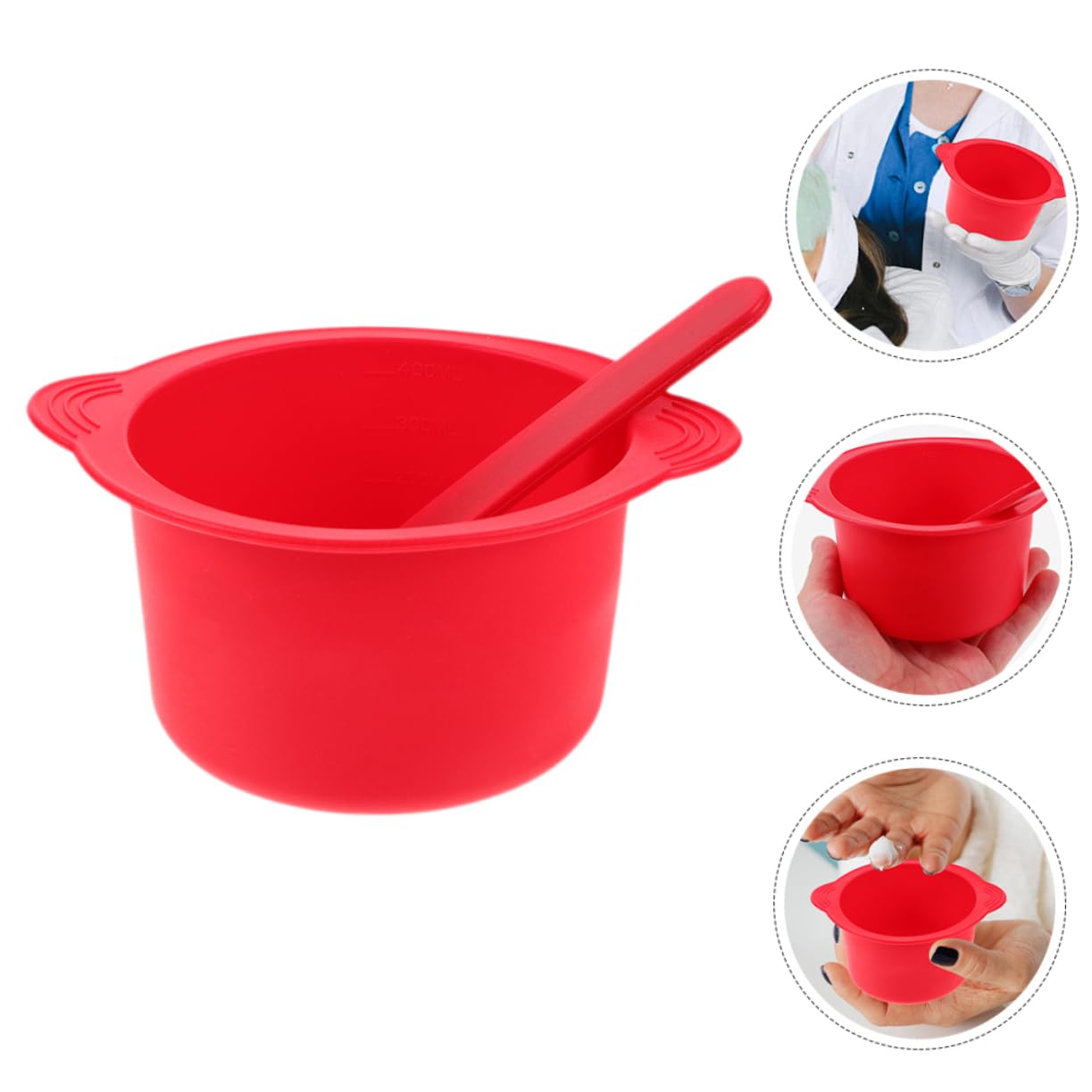 Angoily Silicone Wax Melter Liner Bowl for Hair Removal - Double Bowl Warmer with Stirrer, Easy to Clean - Perfect for Salon & Home Waxing Treatments