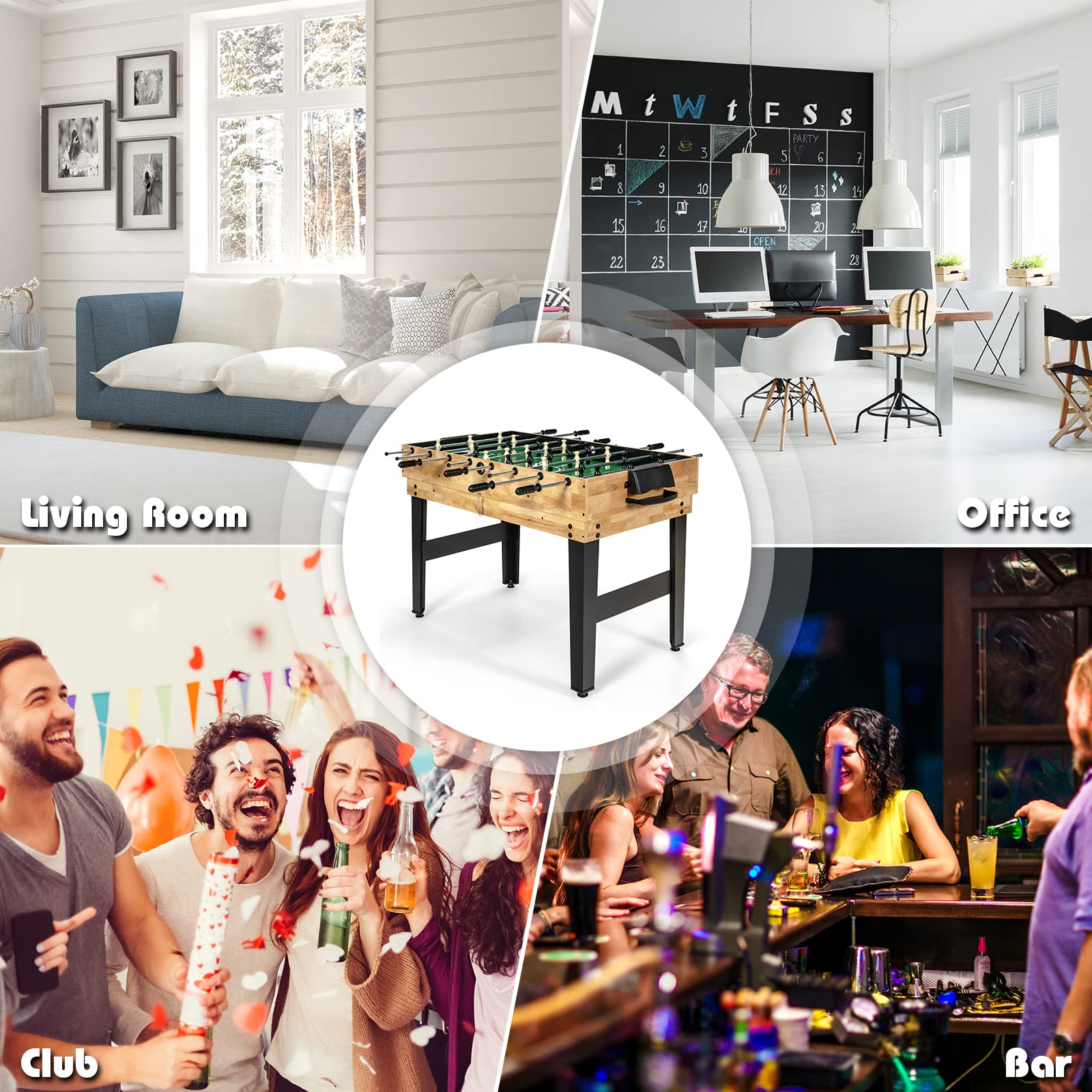 GYMAX 10-in-1 Multi Game Table with Foosball, Air Hockey, Pool Table, Ping Pong, Shuffleboard & Bowling - Indoor Sports Entertainment Center for Game Rooms, Basements, Family Gatherings & Parties