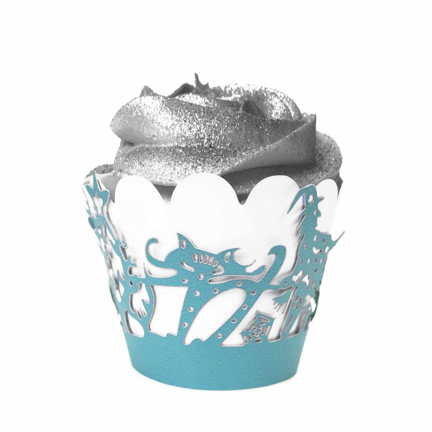 Blue Flying Witch Cupcake Wrappers & Liners - 25 Pack | Halloween Baking Decorations for Parties, Cupcakes & Desserts