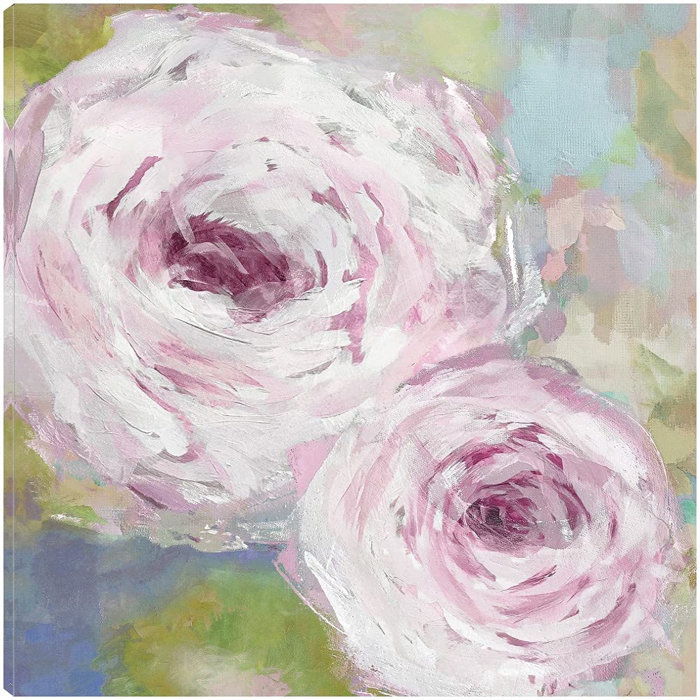 Floral Haze Abstract Canvas Wall Art - 32x32 Inch Modern Home Decor by Tania Bello - Ready to Hang Painting for Living Room, Bedroom, Office & More - Perfect for Boho, Contemporary & Farmhouse Interior Design Styles
