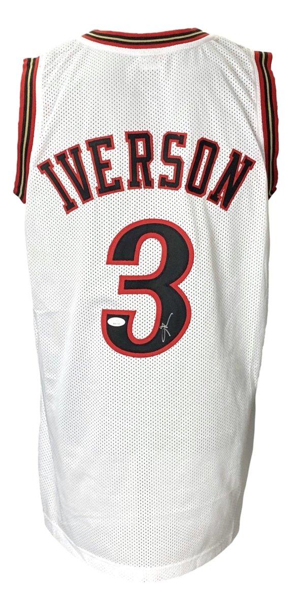 Authentic Allen Iverson Signed White NBA Basketball Jersey - JSA Certified - Perfect for Collectors, Fans & Sports Memorabilia Displays