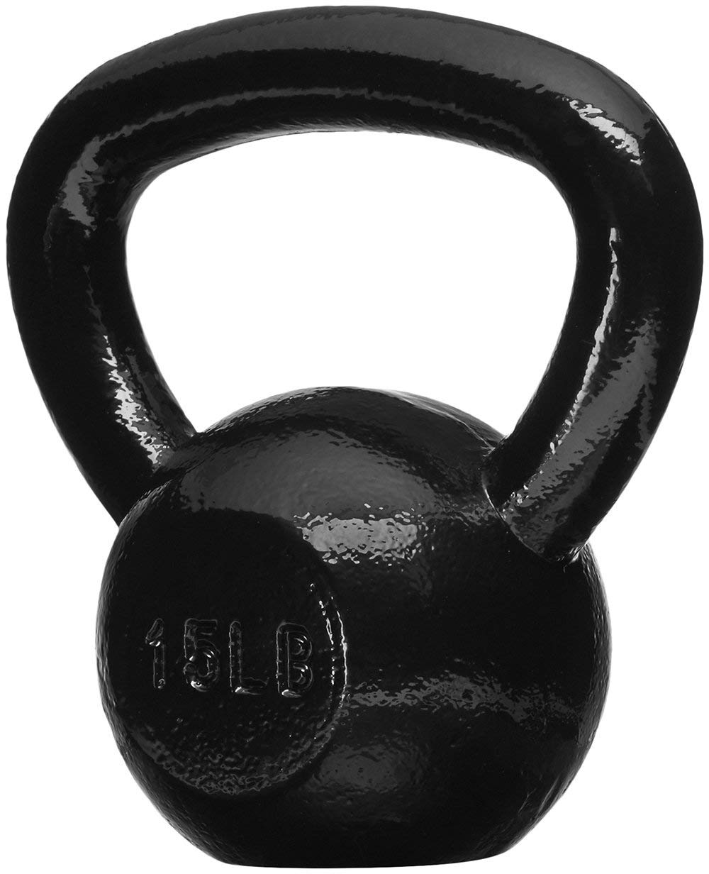 Amazon Basics Cast Iron Kettlebell - 10-50 lbs Weight Options for Home Gym, Strength Training & CrossFit Workouts | Durable Iron Construction for Fitness Enthusiasts & Beginners