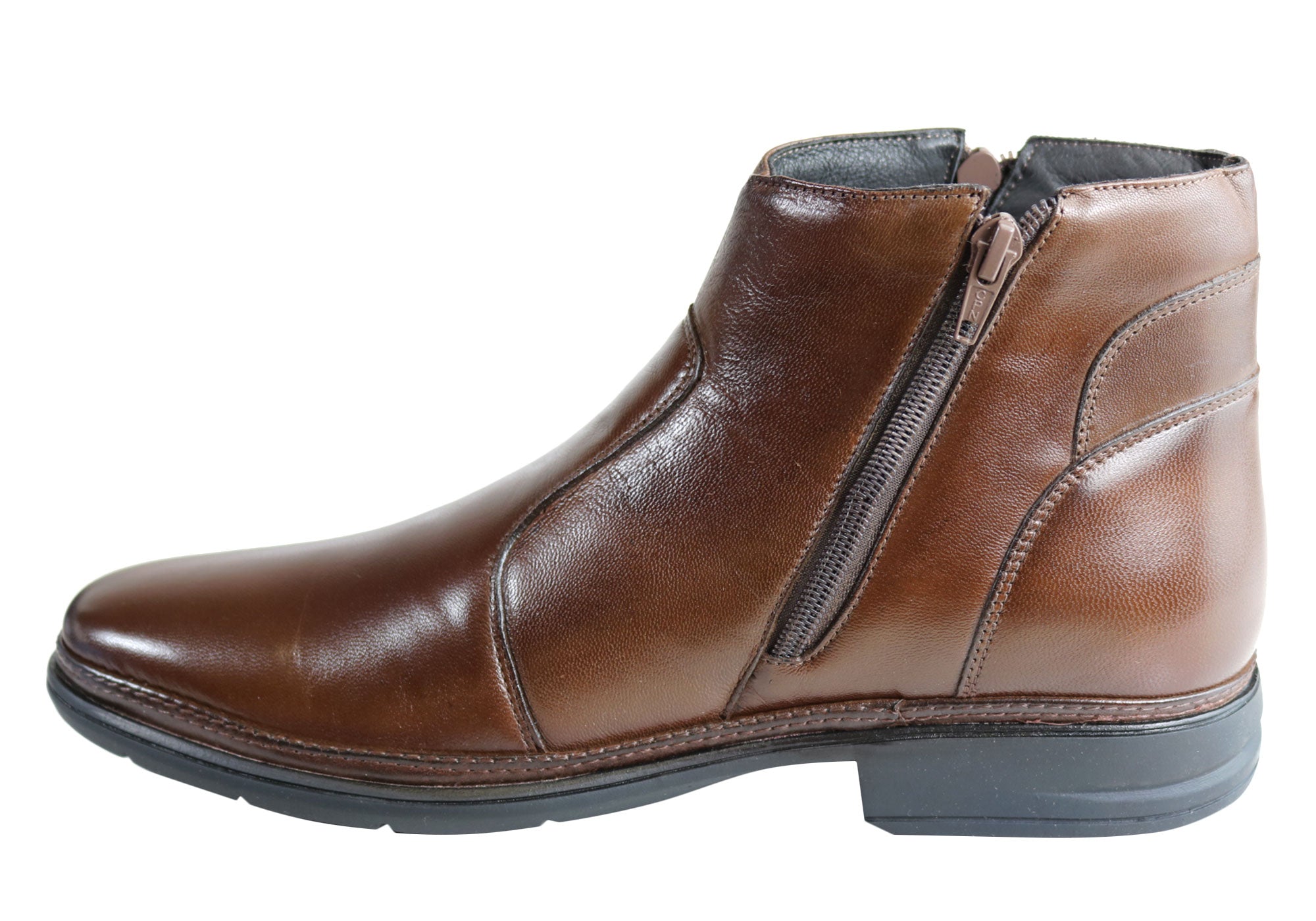 Savelli Aston Men's Comfortable Leather Dress Boots - Handcrafted in Brazil - Perfect for Business, Office & Formal Occasions