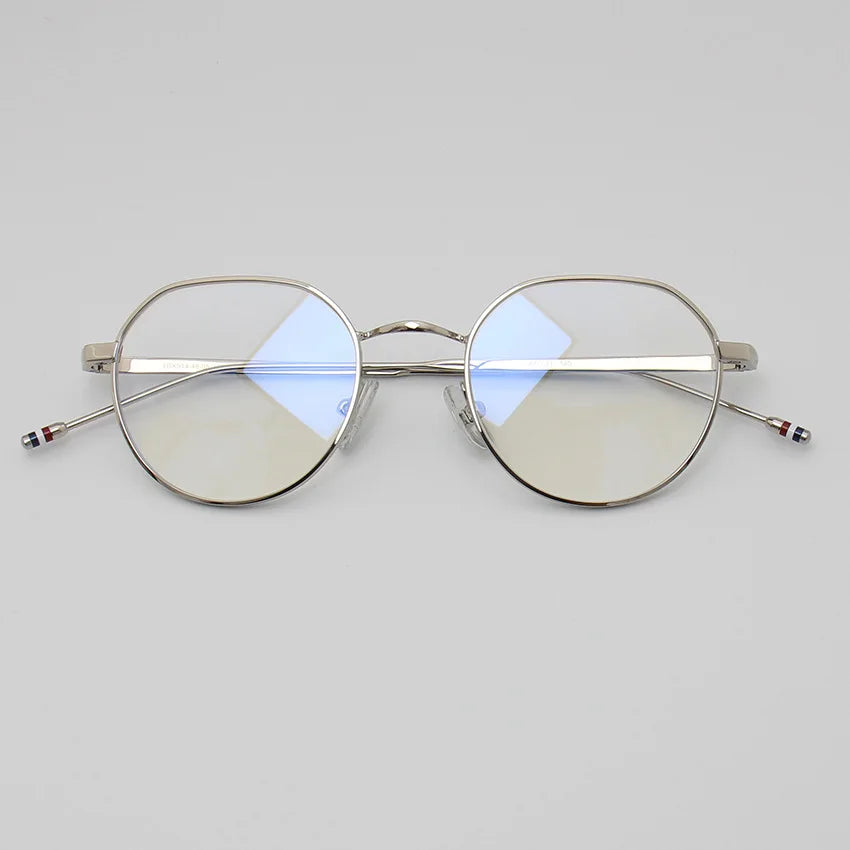 Stylish Black Unisex Full Rim Flat Top Oval Alloy Eyeglasses 42914 - Perfect for Work, Reading & Fashion Accessories