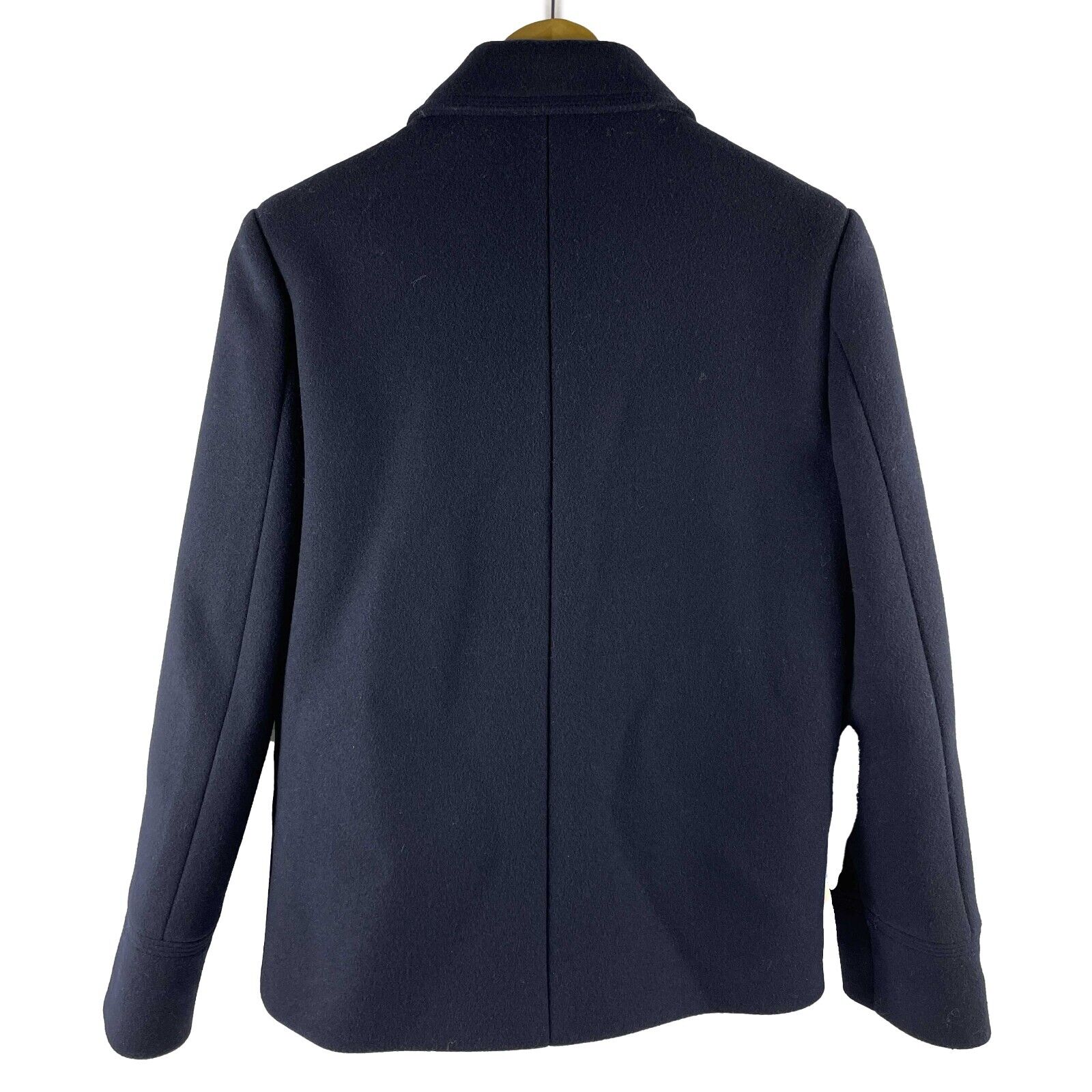 Christian Dior Pristine Solid Button Wool Peacoat Coat - Navy Blue, Size 36 (US 4) - Women's Classic Winter Jacket for Office, Dating & Formal Occasions