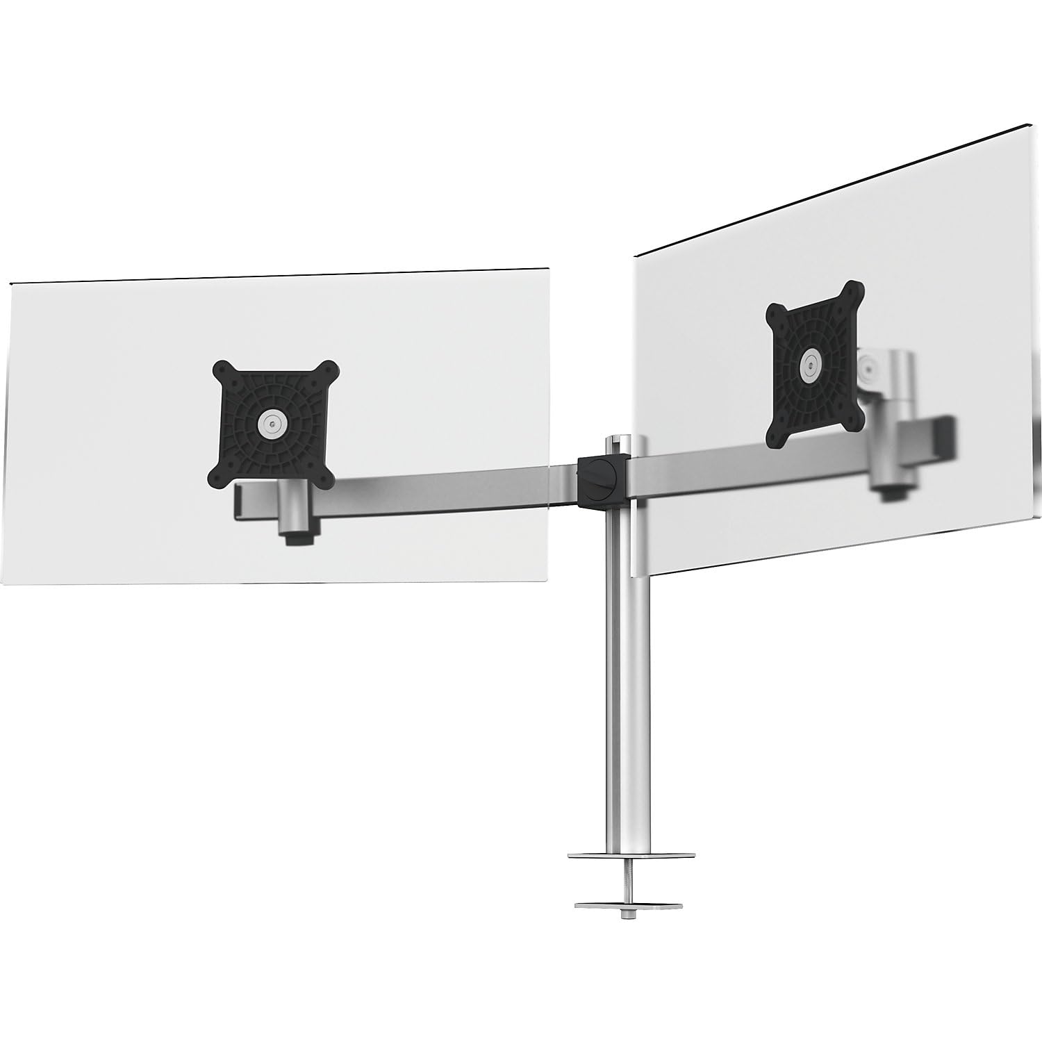 Durable Dual Monitor Mount Stand for 2 Screens 21-27 Inch - Adjustable Height, Tilt & Rotation - VESA 75/100 Compatible - Ergonomic Desk Clamp with Through Bolt - Perfect for Home Office, Gaming Setup & Workspace Productivity