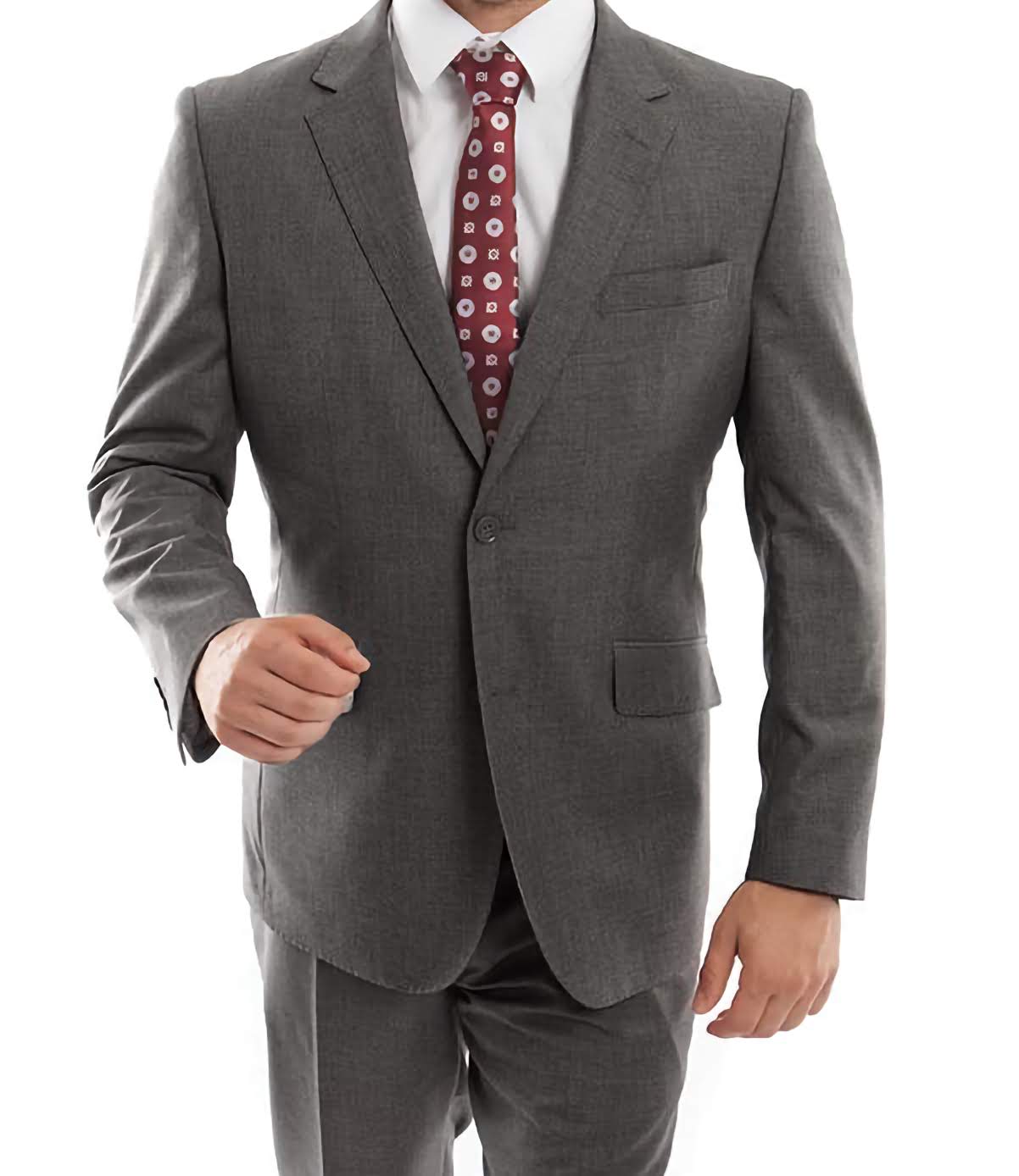 Premium Italian Wool Suit for Men - Modern Fit 2-Piece Business Suit in Dark Gray | Perfect for Weddings, Office & Formal Events