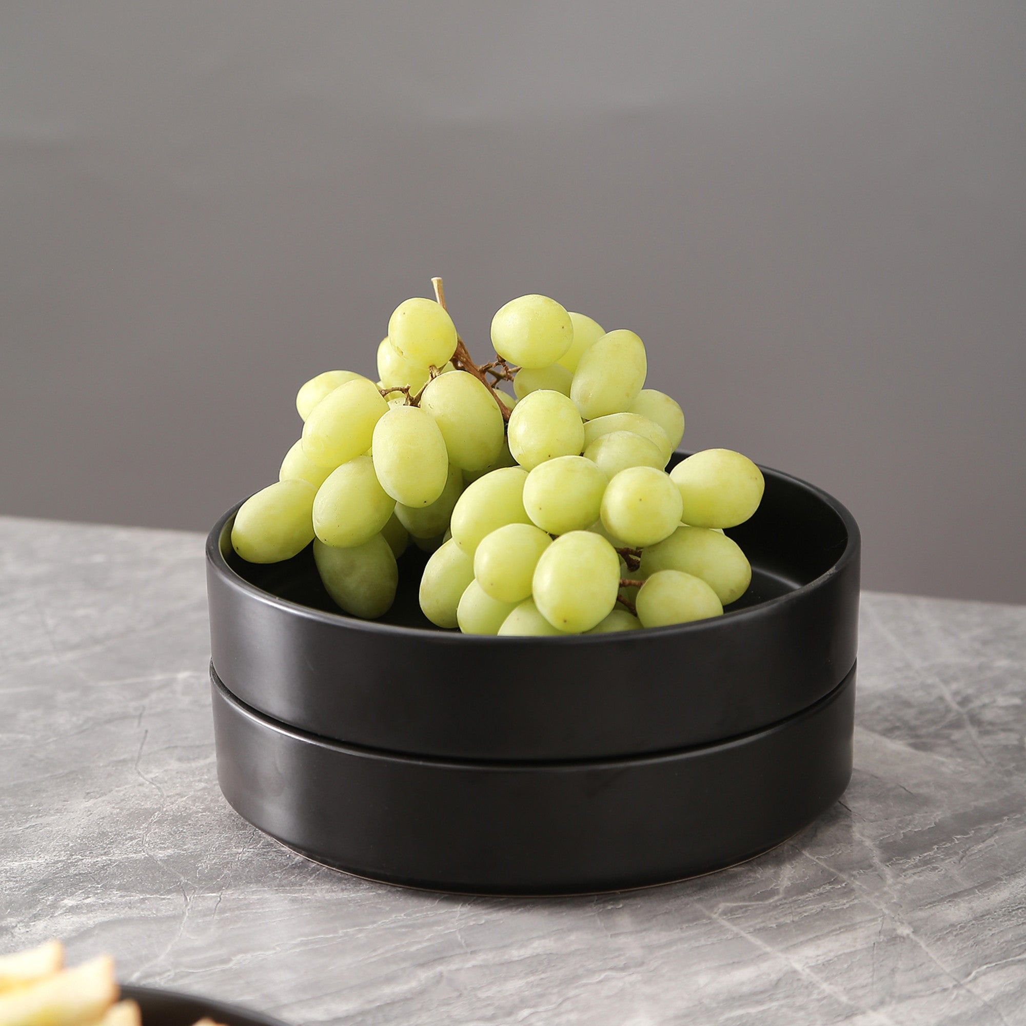 Premium Celina Stoneware 4-Piece 8-Inch Pasta Bowl Set - Elegant Black Dinnerware for Italian Cuisine | Perfect for Spaghetti, Salad & Family Dining