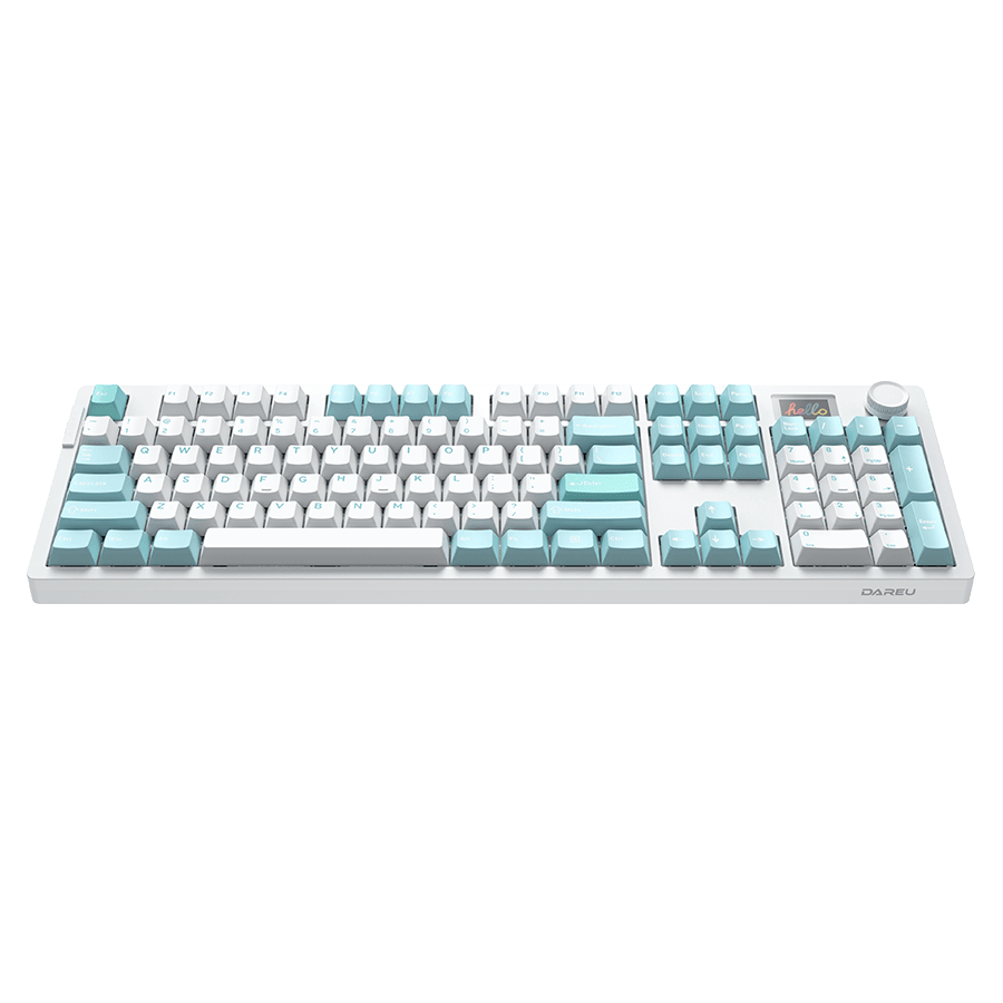 DAREU A104 Pro Wireless Mechanical Keyboard - Full Size RGB Backlit, Hot Swappable Switches, TFT Screen & Knob for Gaming, Office & Typing